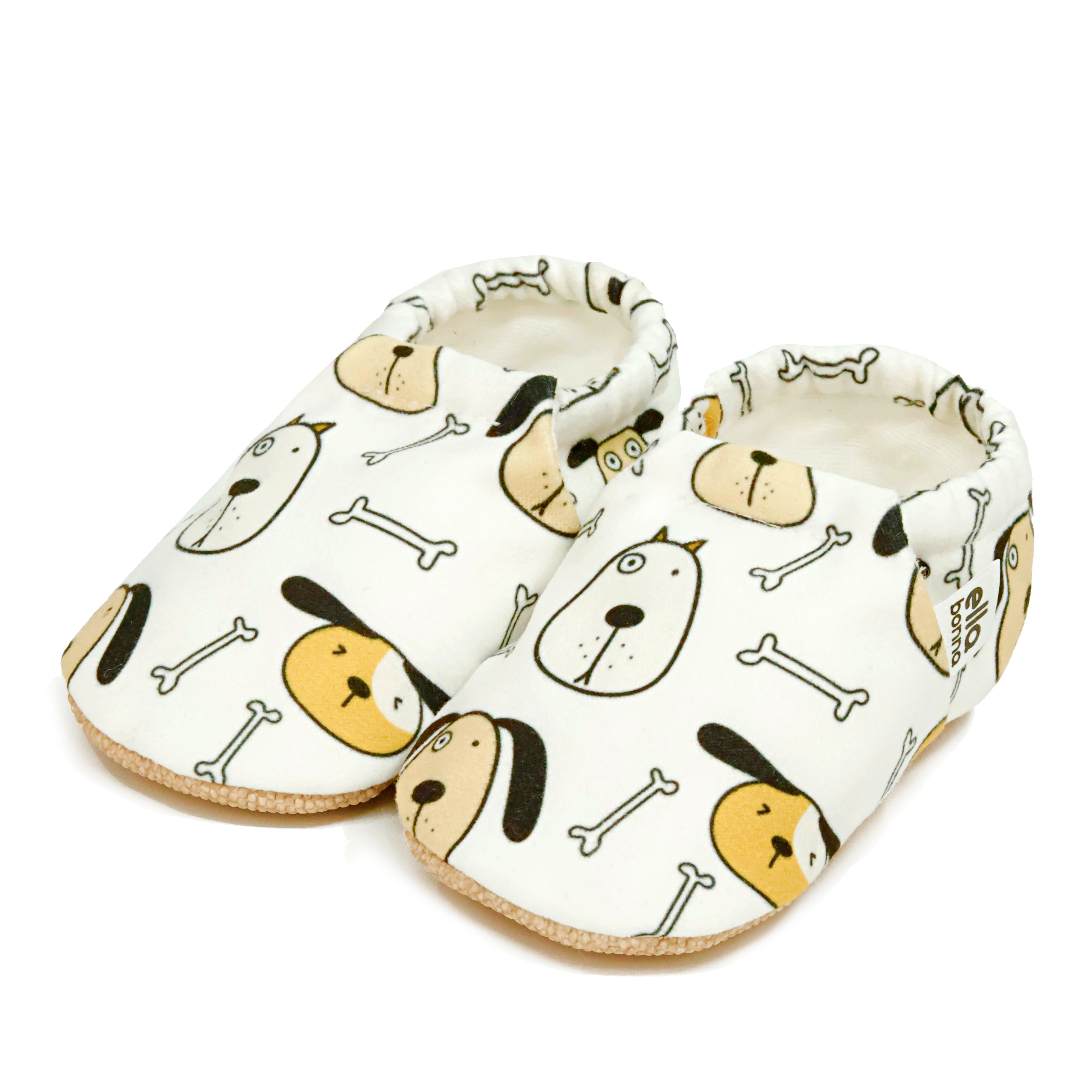 Ella Bonna Non-slip Sole Cute Dog Patterned Baby Booties, Home Boot Slippers Nursery Shoes