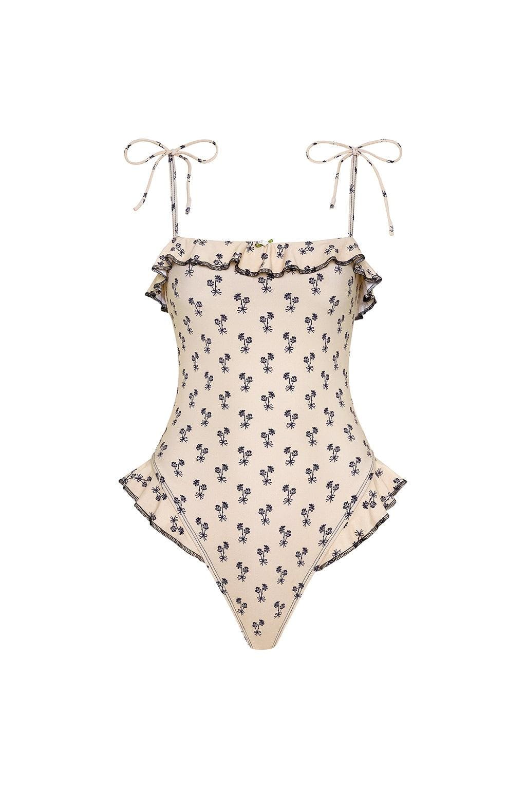 Cynthia Floral Jacelyn Ruffle One-piece