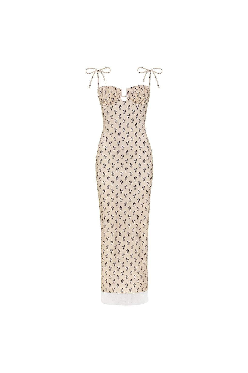 Cynthia Floral Petal Long Slip Dress