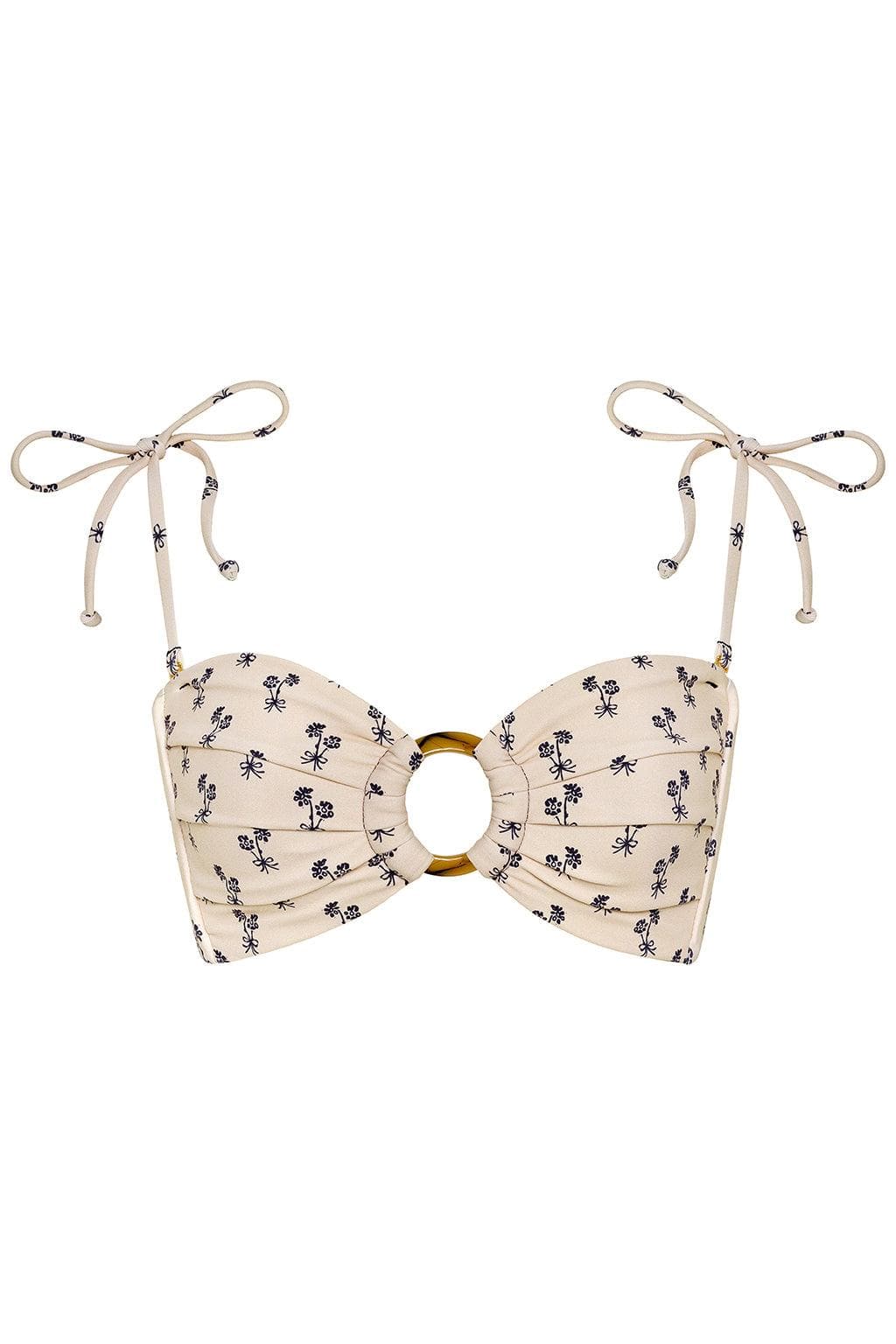 Cynthia Floral Tori Ties Bandeau Bikini Top