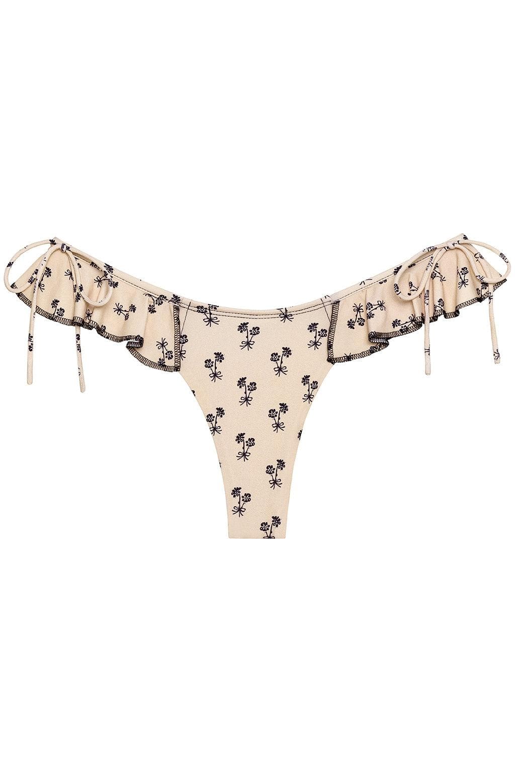 Cynthia Floral Uno Ruffle Bows Bikini Bottom