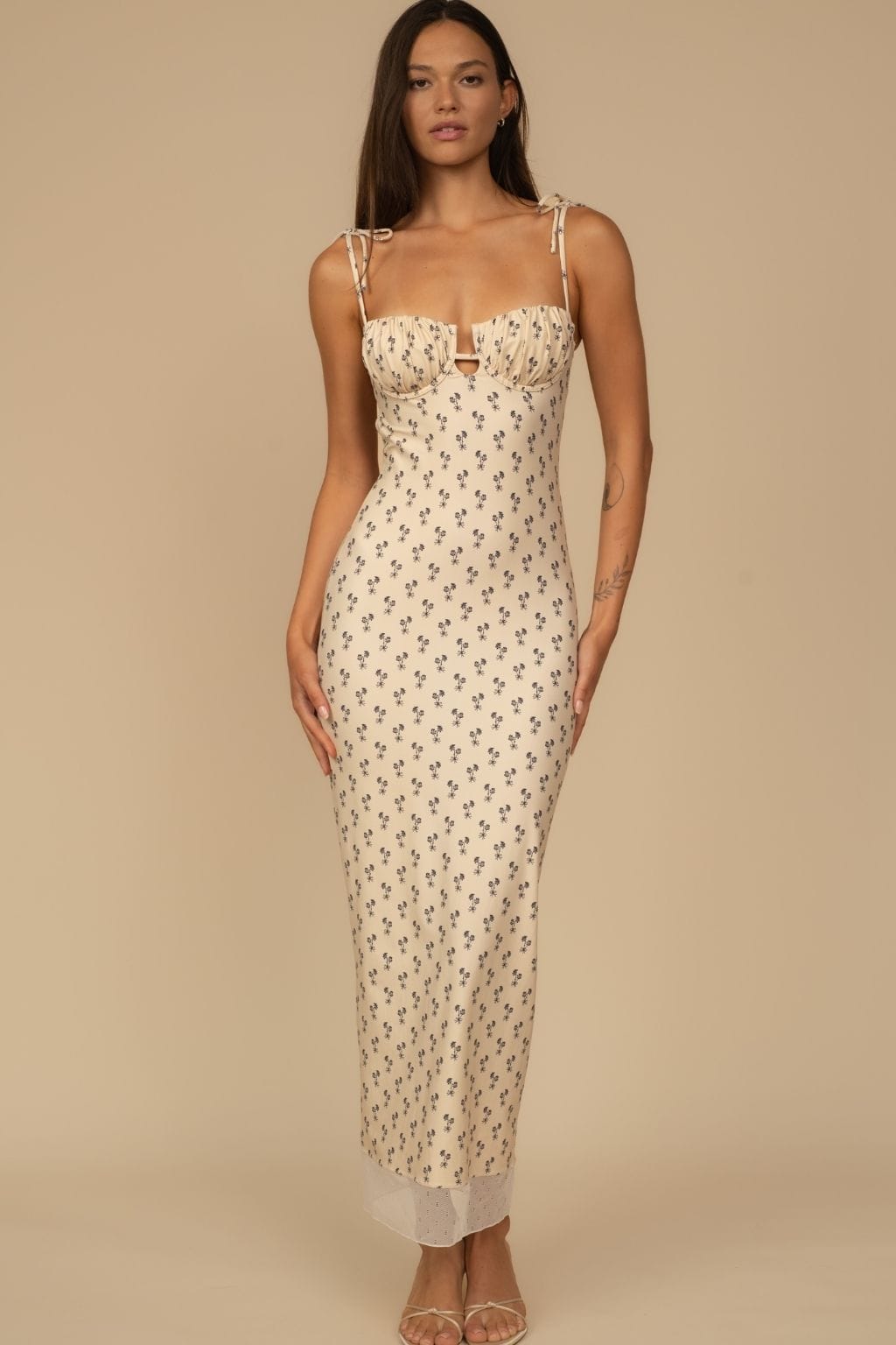 Cynthia Floral Petal Long Slip Dress