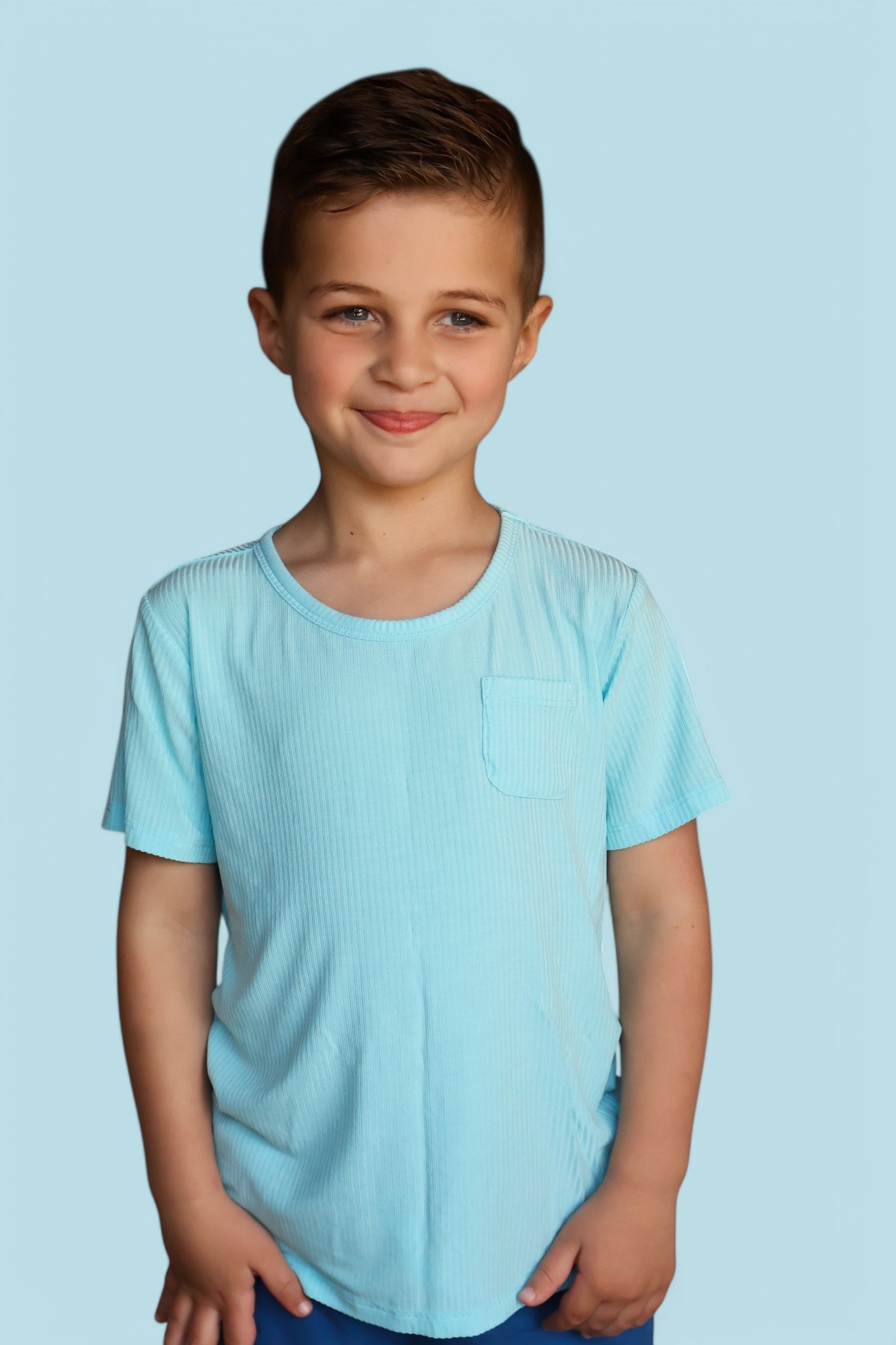 Capri Blue Rib Dream Pocket Tee