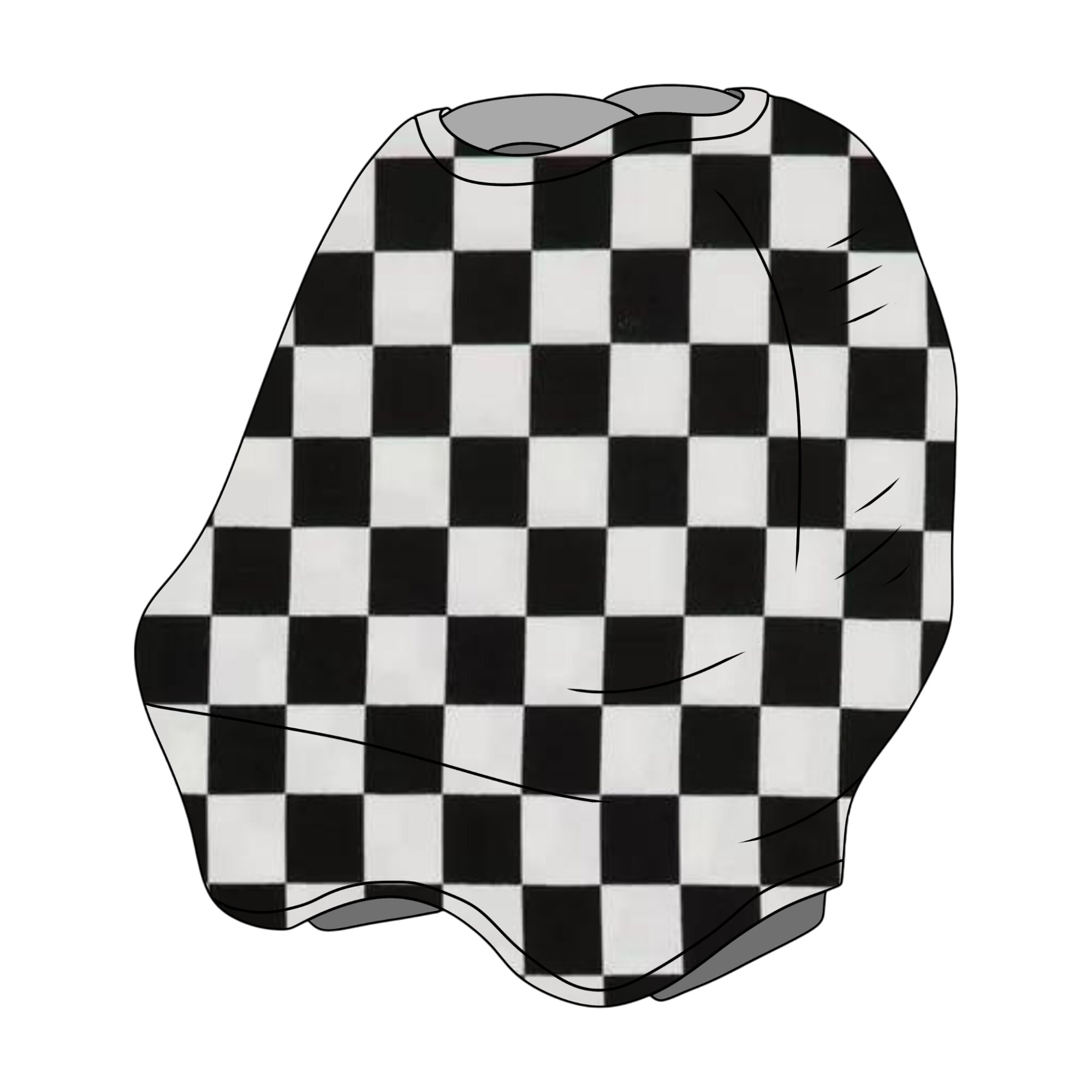 Race Black & White Checkered Carseat Cover