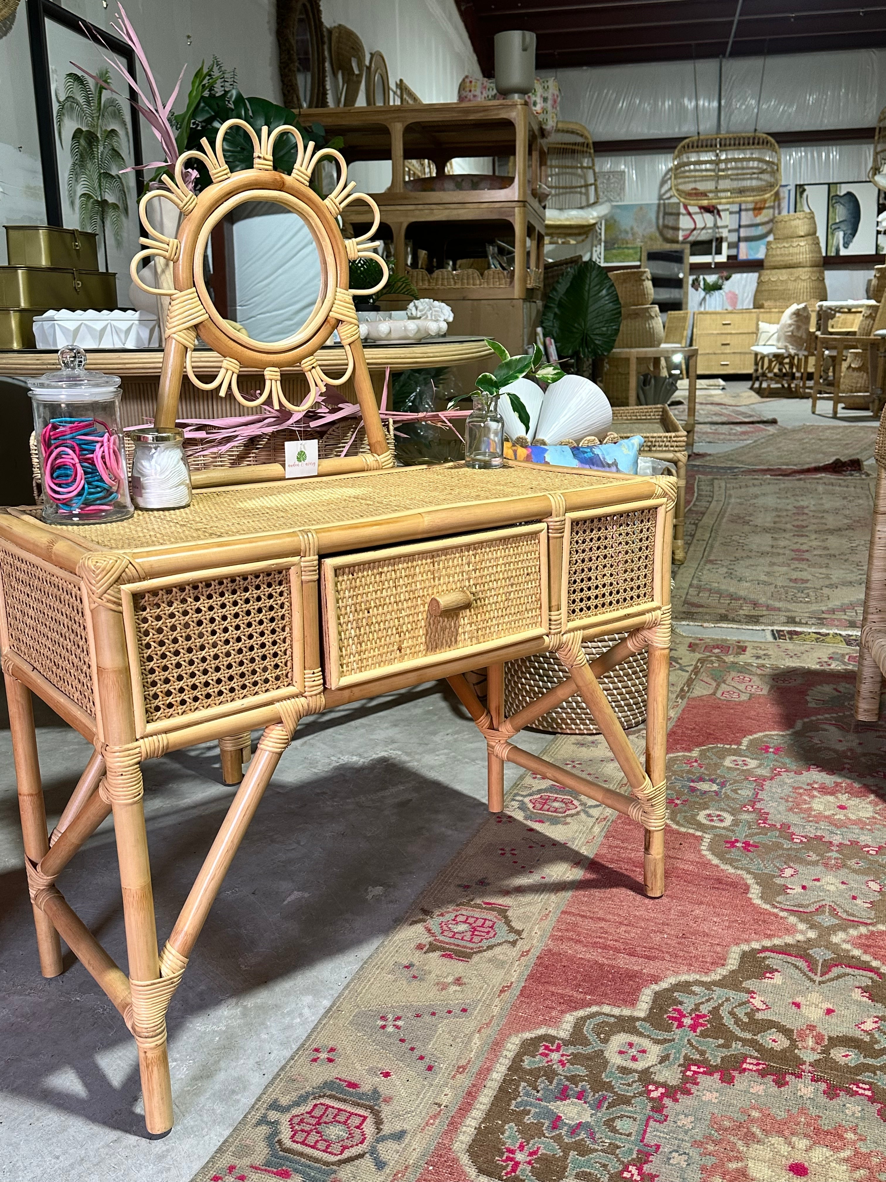 Jessie Kids Rattan Vanity