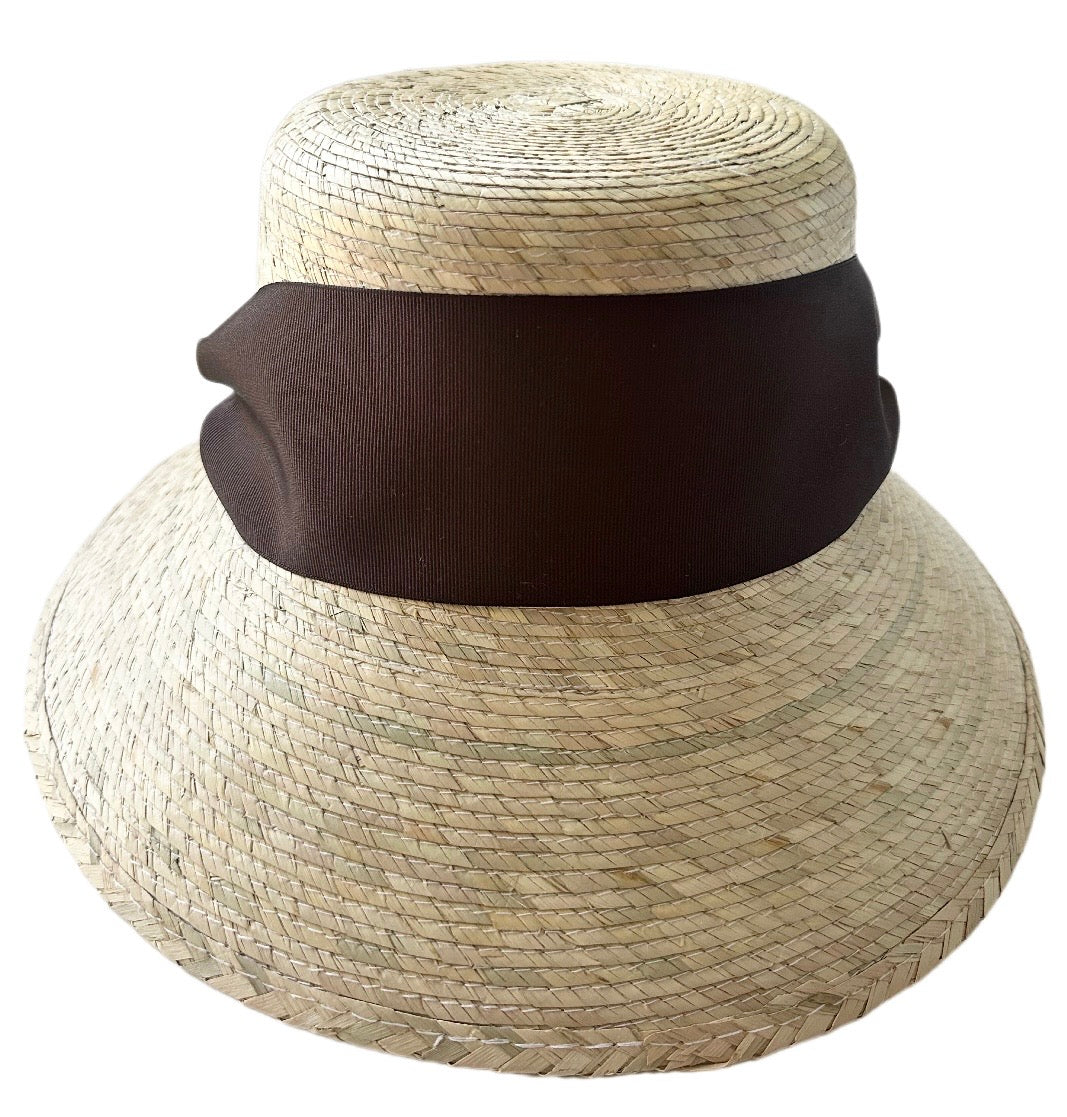 Clematis Bucket Hat - Chocolate Brown Wide & Short Grosgrain Ribbon