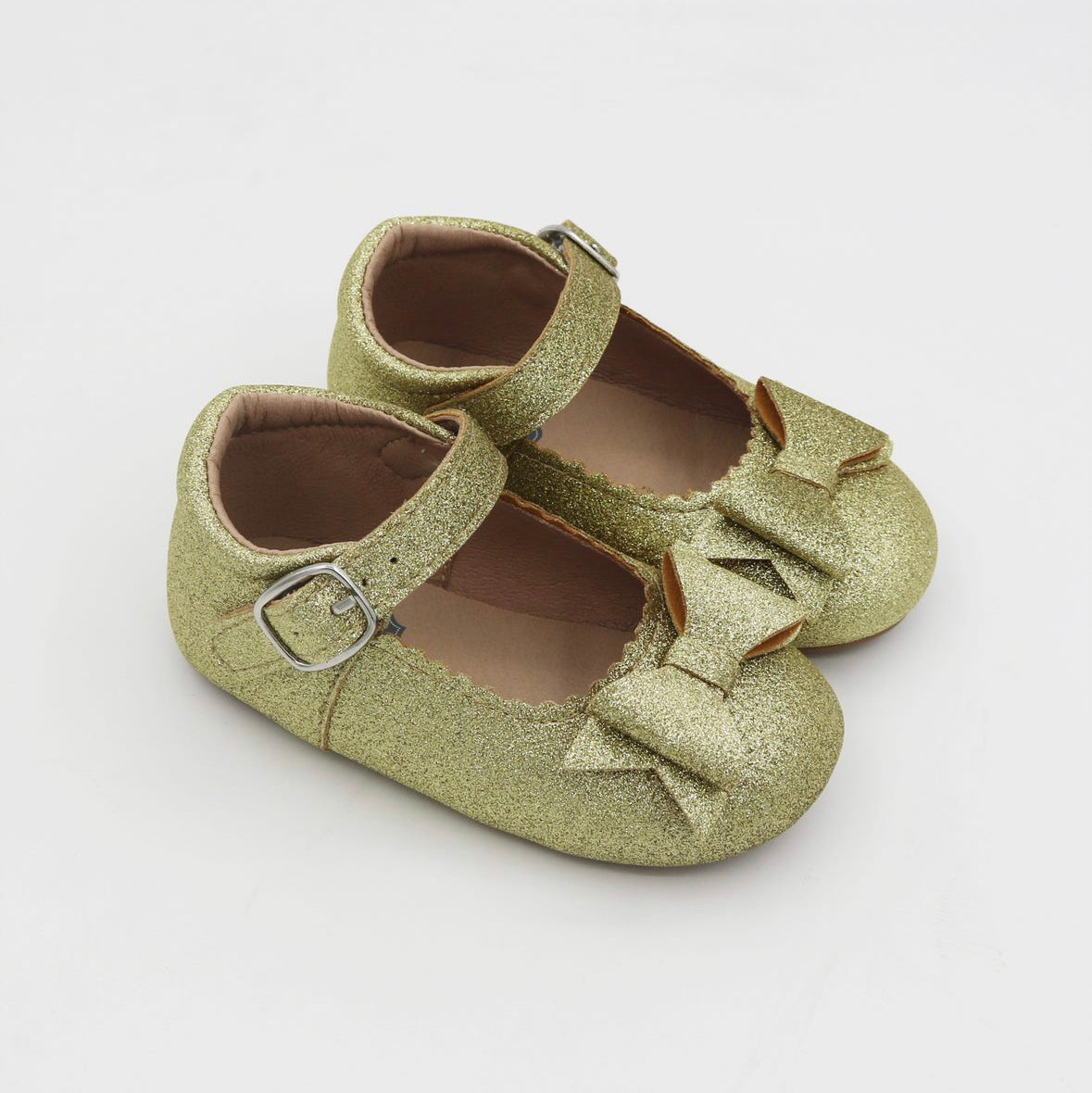 Joy New Bow Mary Jane Soft Glitter Gold