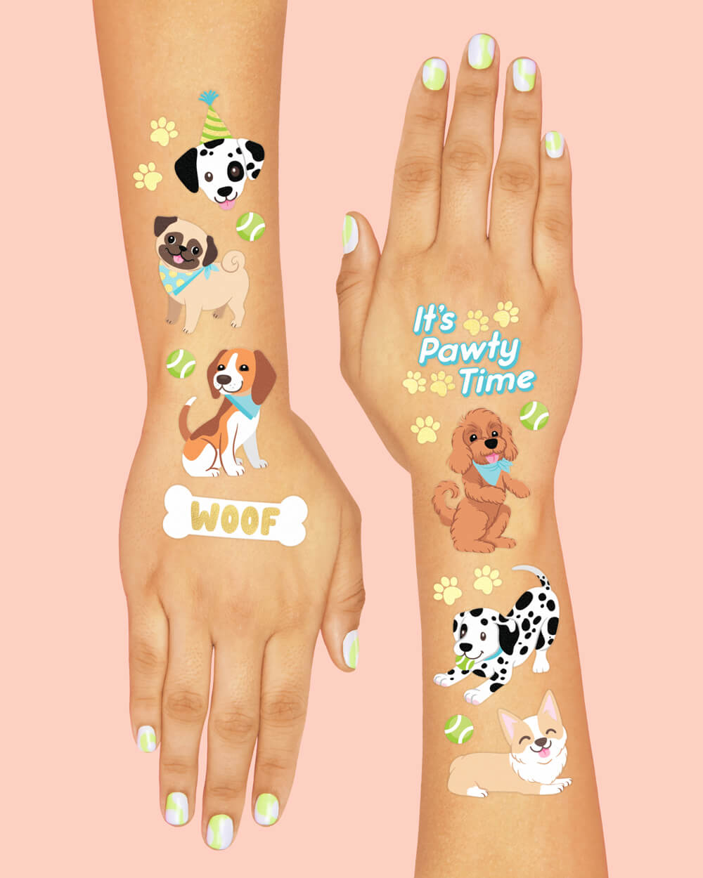 Dog Lover Tats - 44 Foil Temporary Tattoos