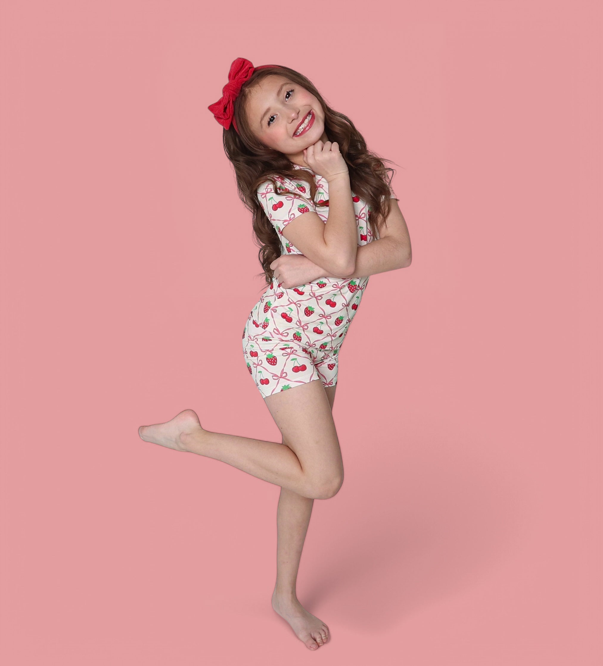 Cherry Bow Berry Dream Short Set