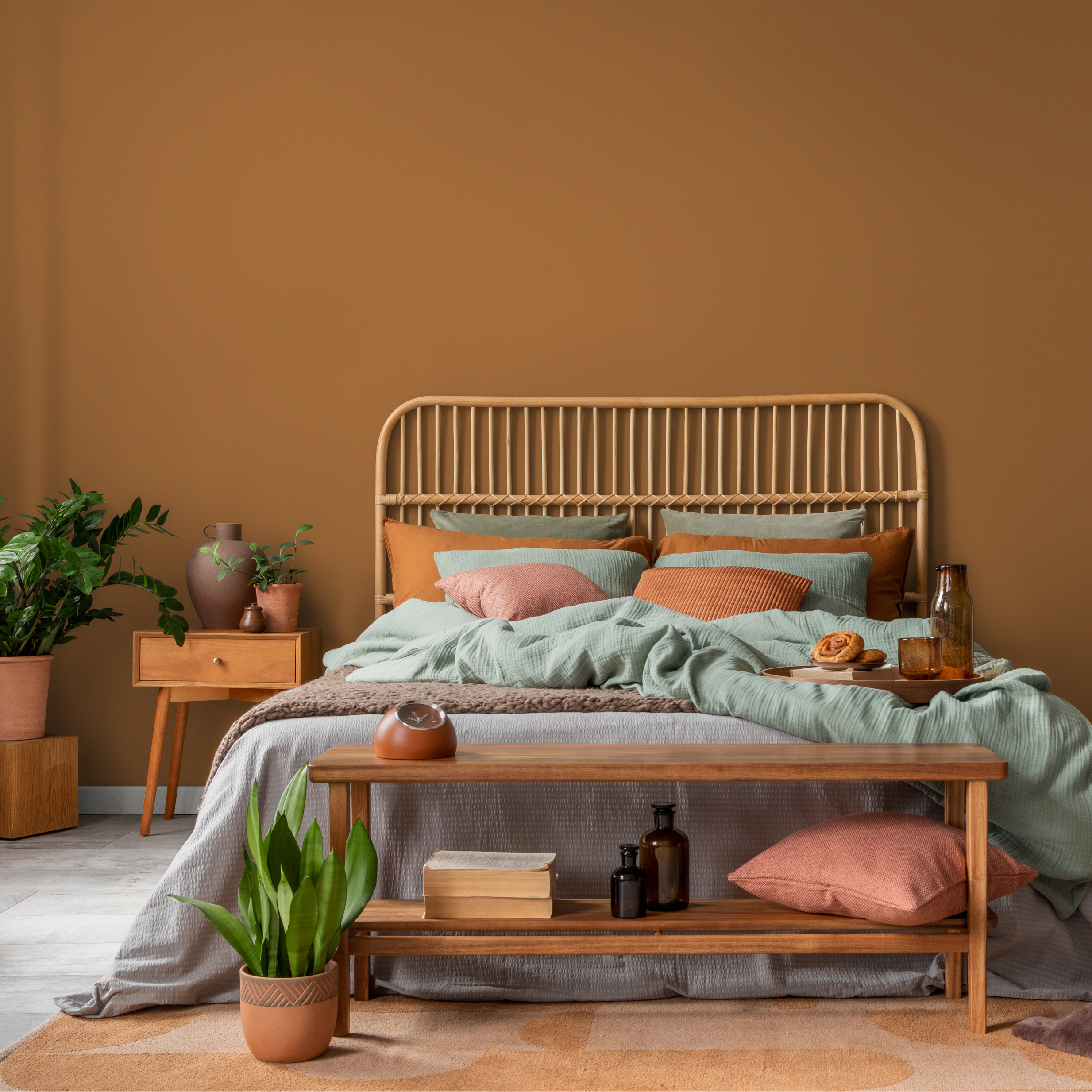 Solid Color Wallpaper In A Warm Earthy Tan - D417