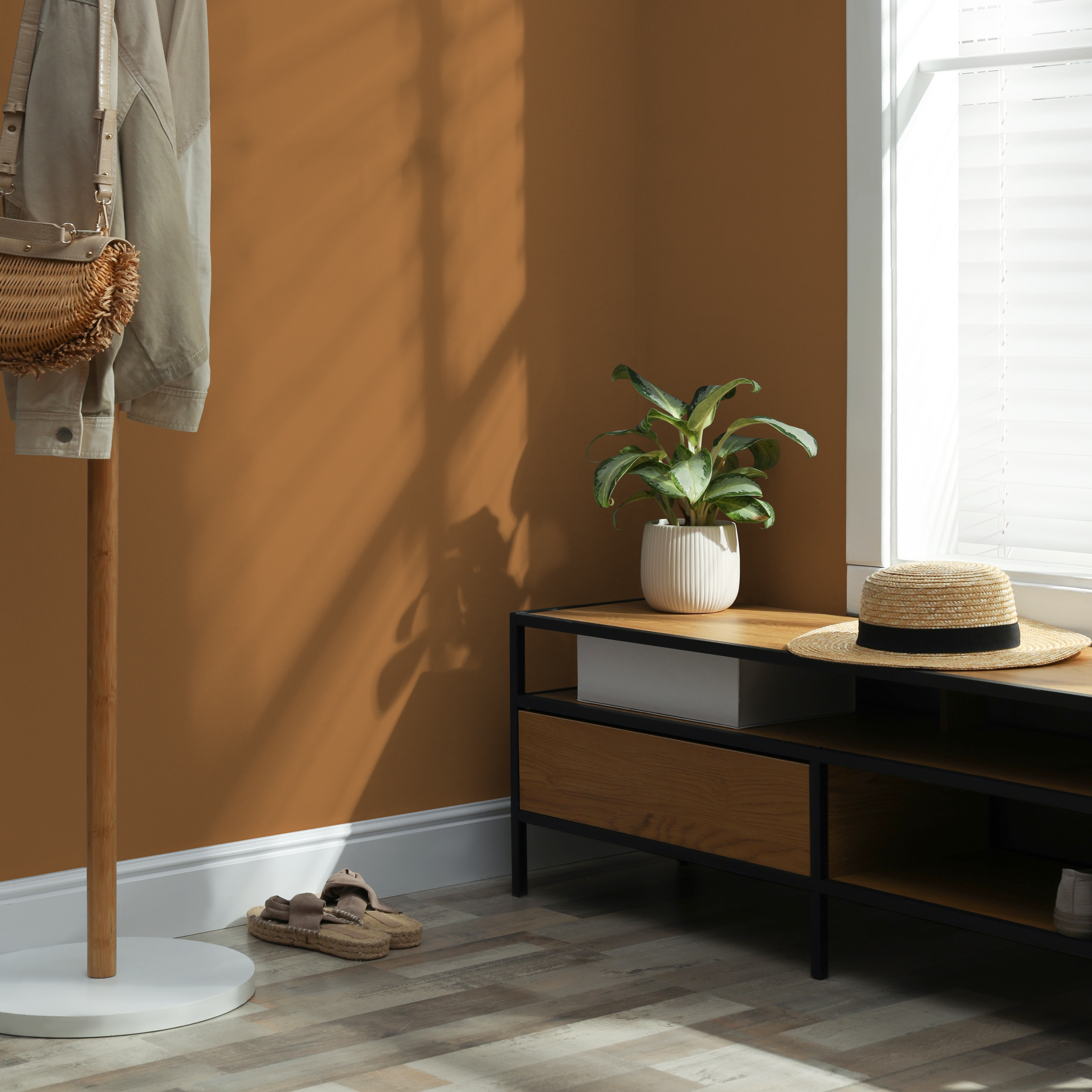 Solid Color Wallpaper In A Warm Earthy Tan - D417