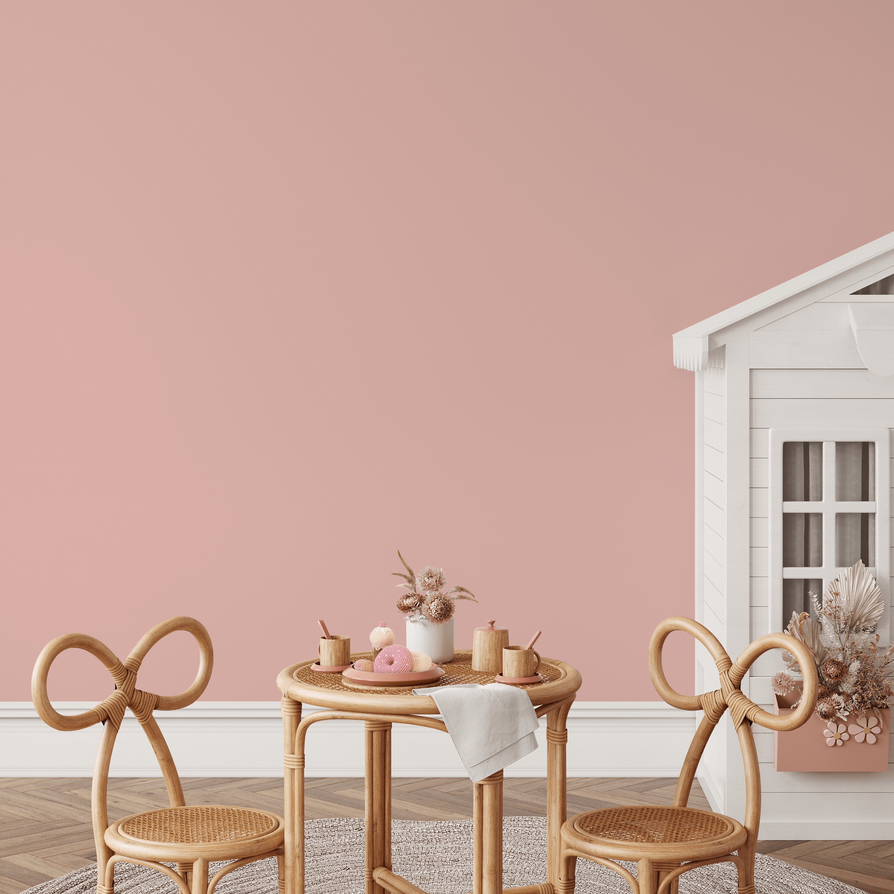 Minimalist Wallpaper With A Solid Color In Old Rose Pink - D435