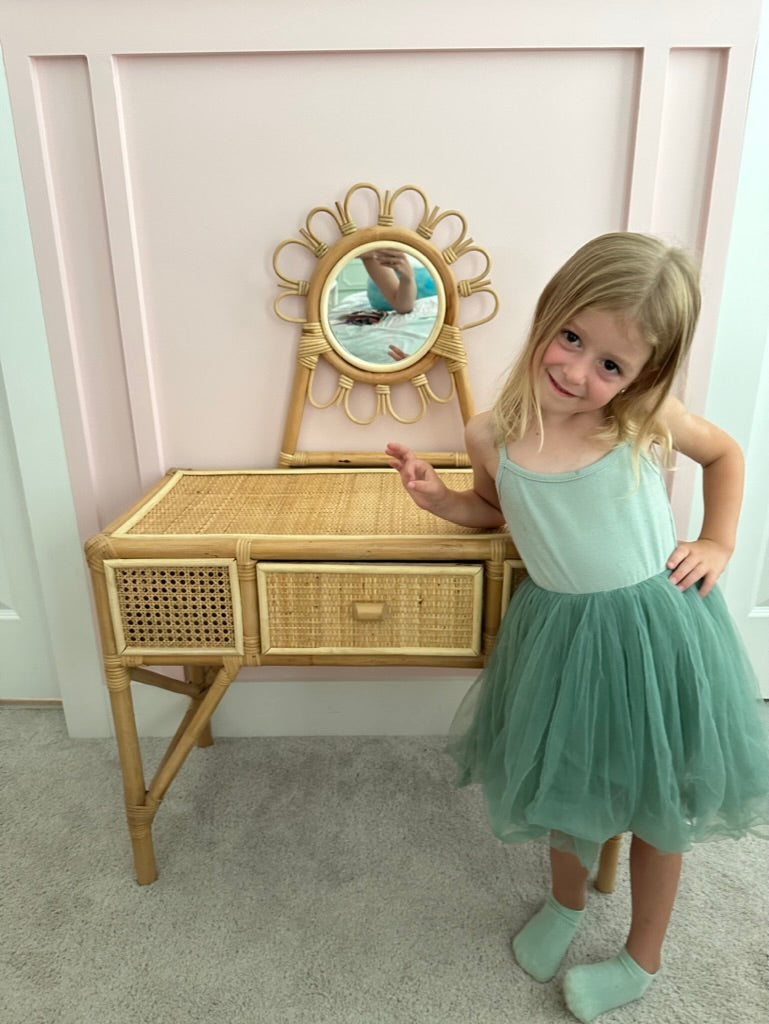 Jessie Kids Rattan Vanity