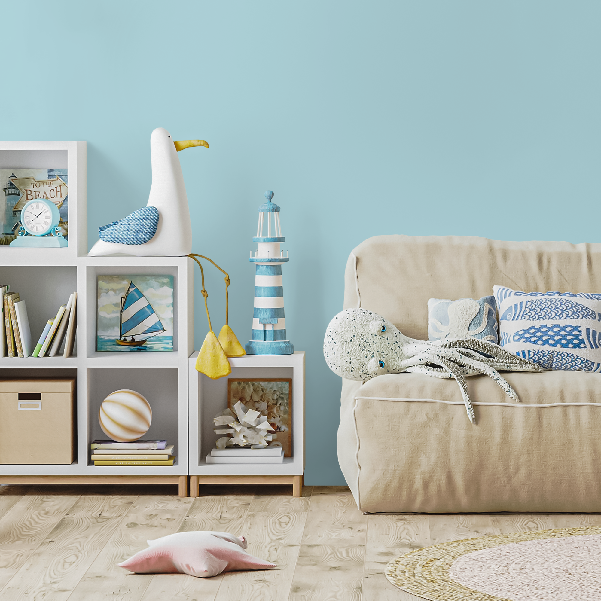 Solid Color Wallpaper In Sky Blue - D441