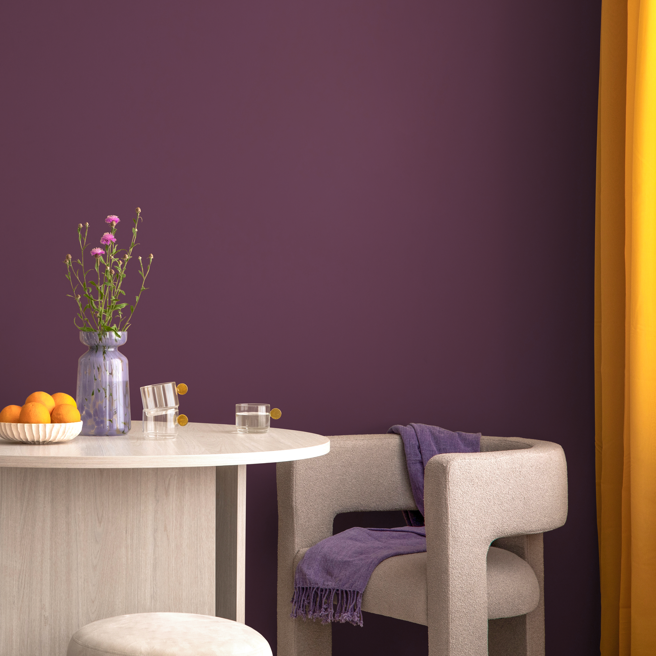 Solid Color Wallpaper In A Deep Grape Purple - D448