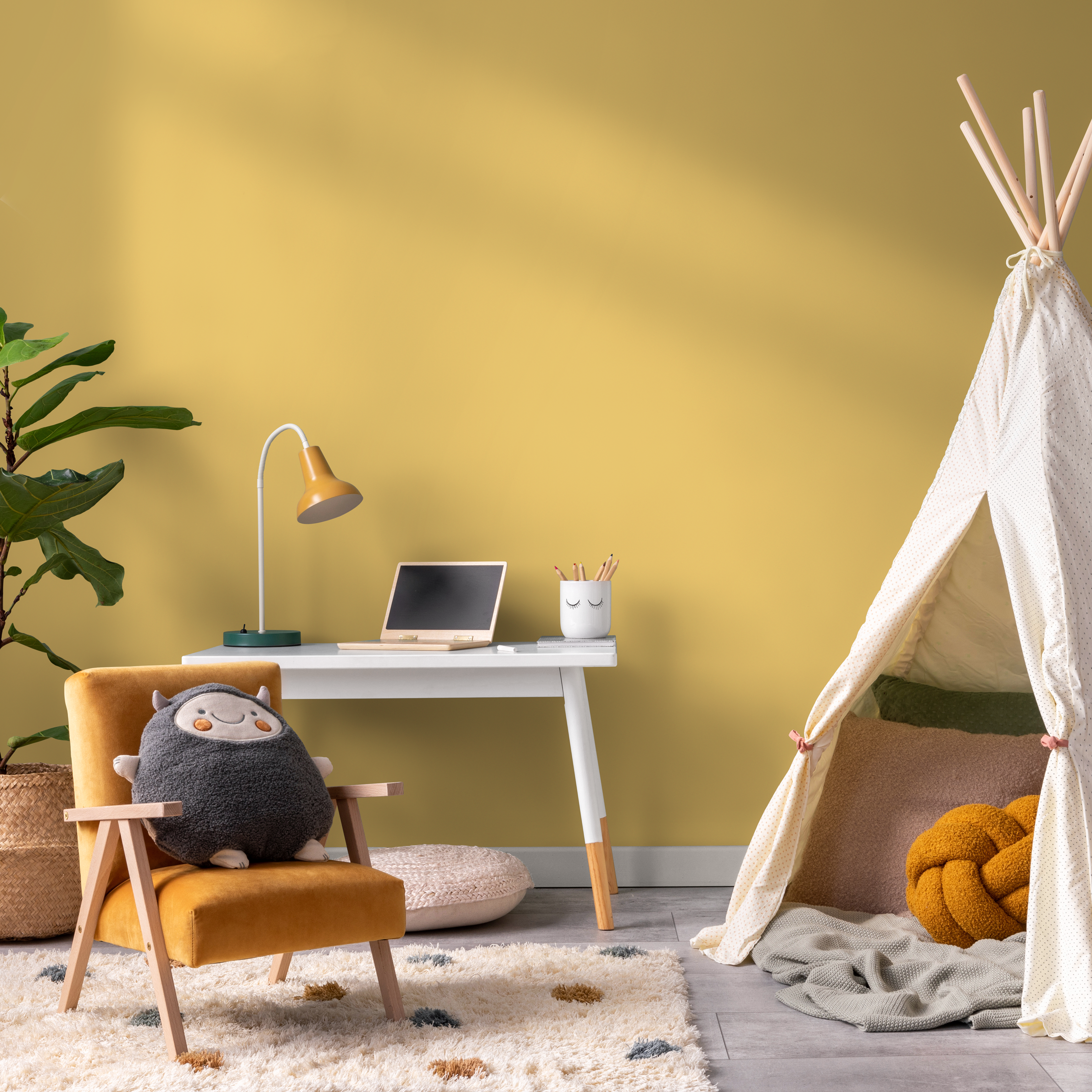 Solid Color Wallpaper With A Minimalist Look In Light Yellow - D457