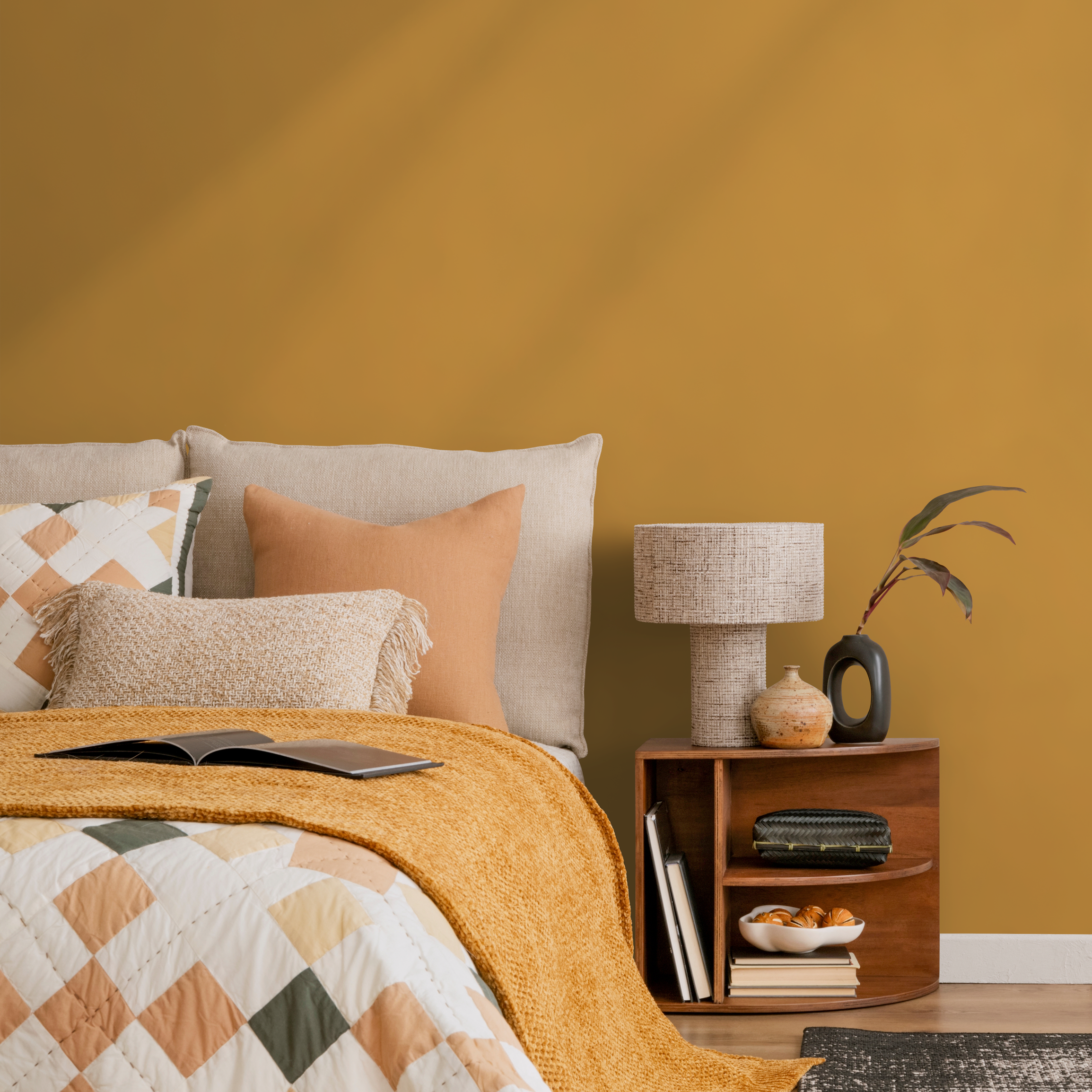 Solid Color Wallpaper In A Warm Indian Yellow - D459