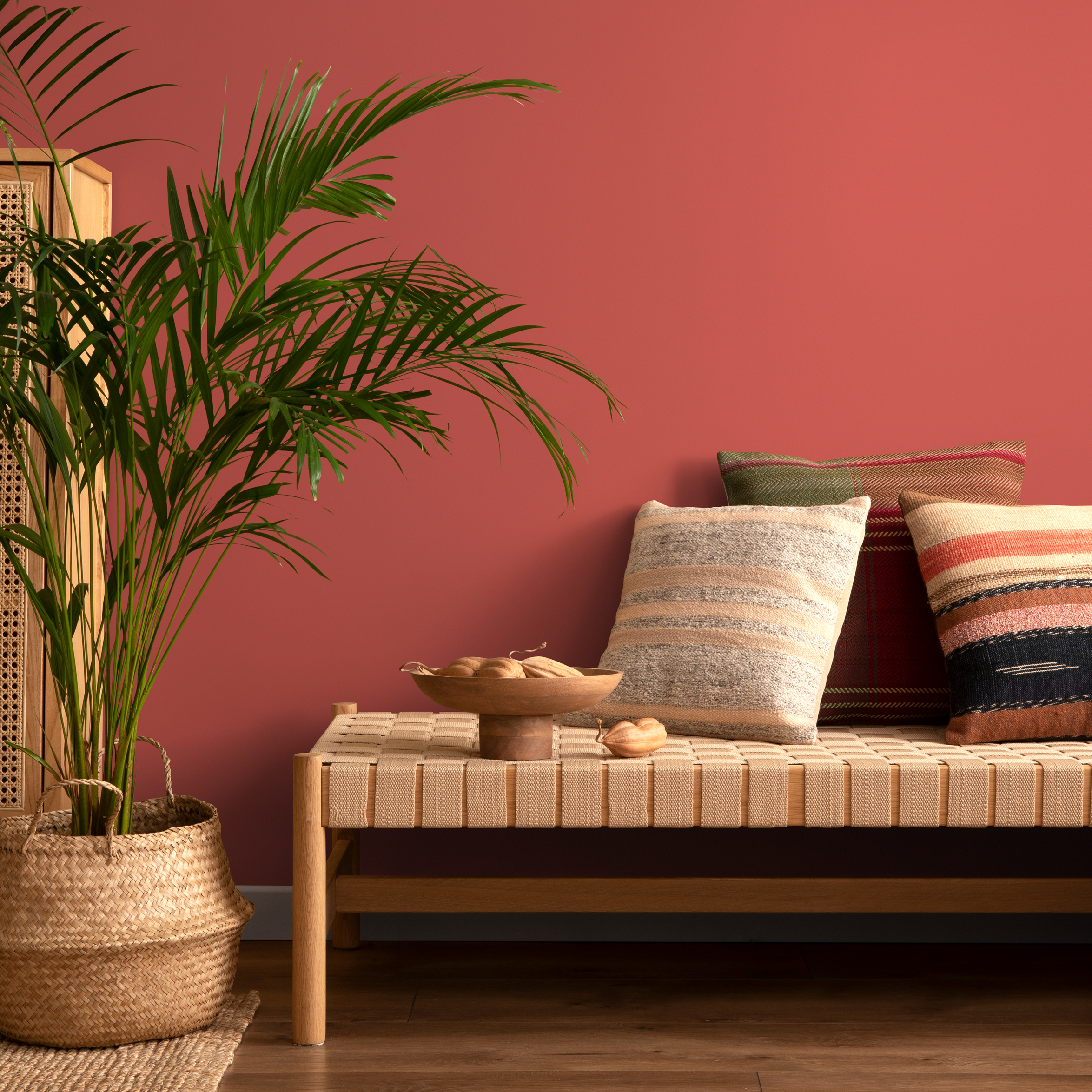Solid Color Wallpaper In A Rich Indian Red - D462