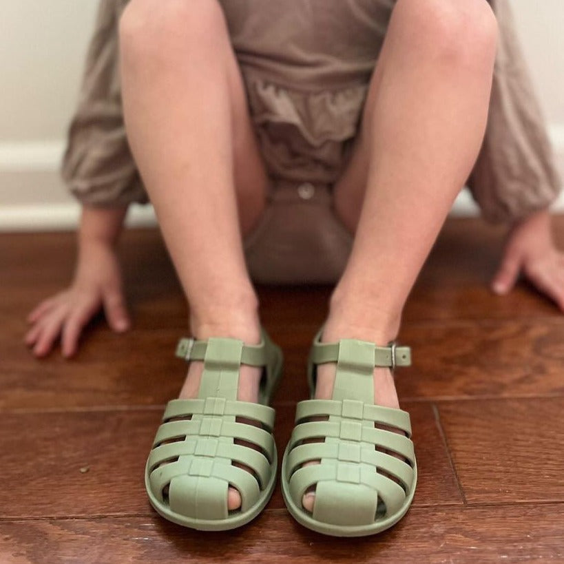 Toddler Jelly Sandals in Khaki - Kansas City Shuffle