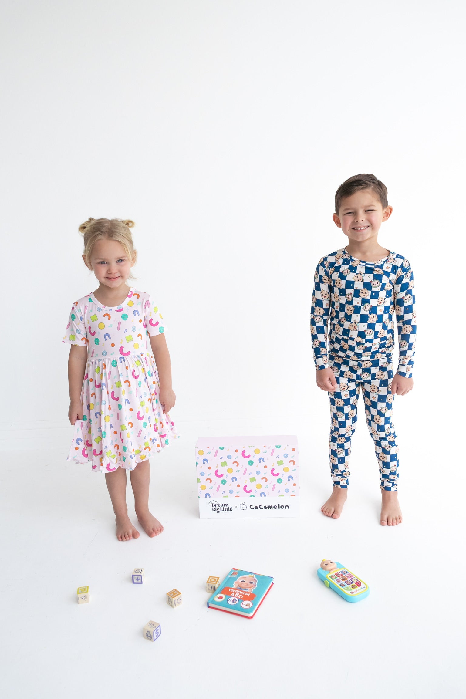 Dream Big Little Co X Cocomelon Alphabet Short Sleeve Dream Ruffle Dress