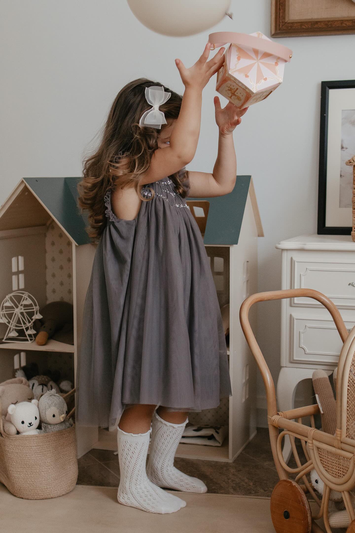 Scarlett | Cotton Tulle Dress | Sleet Gray