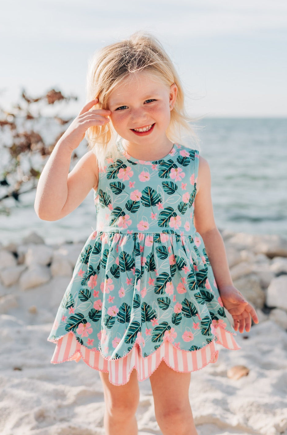 Hawaiian Scallop Tunic Set