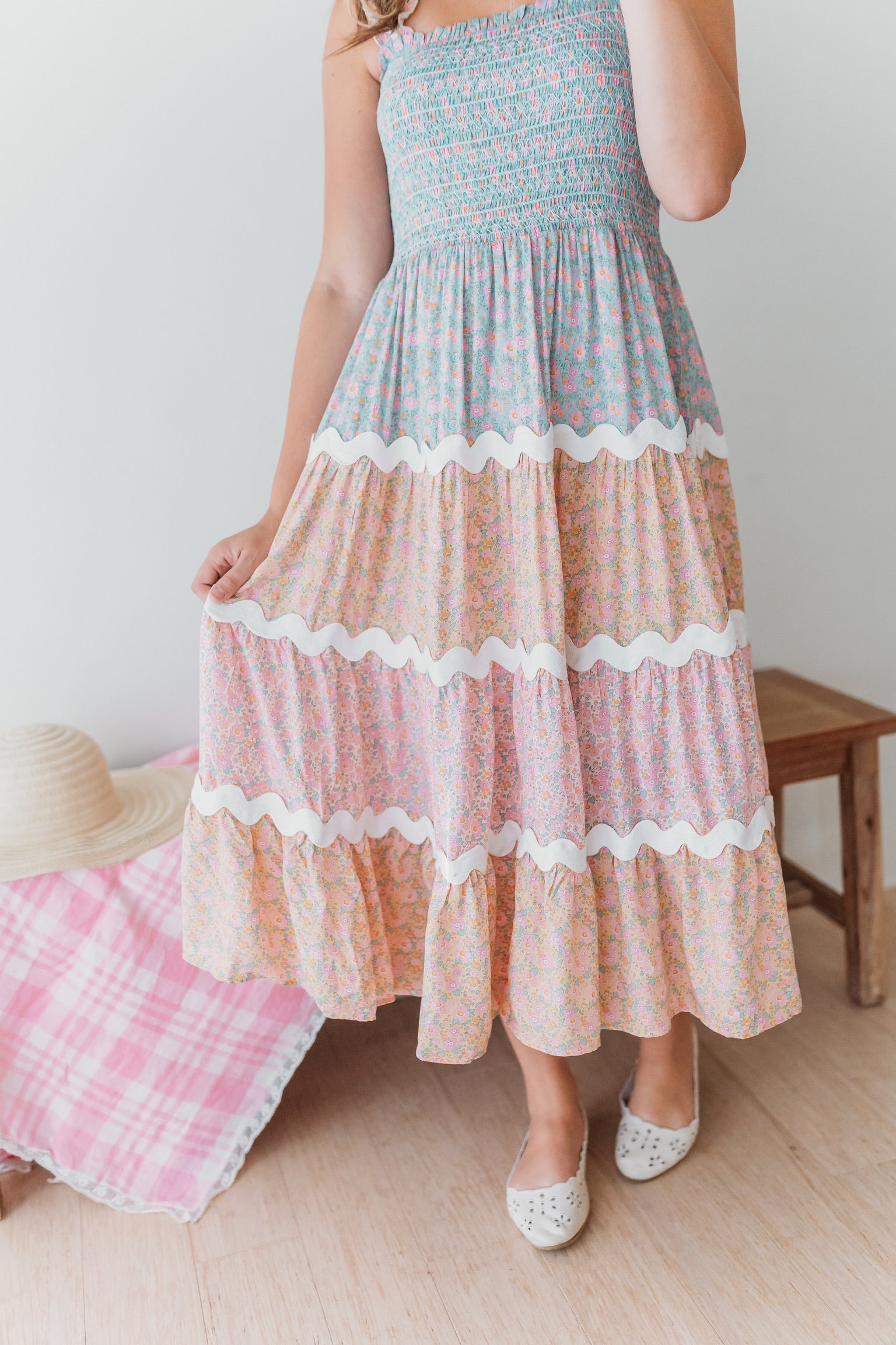 Women's Summer Floral Smocked Dress