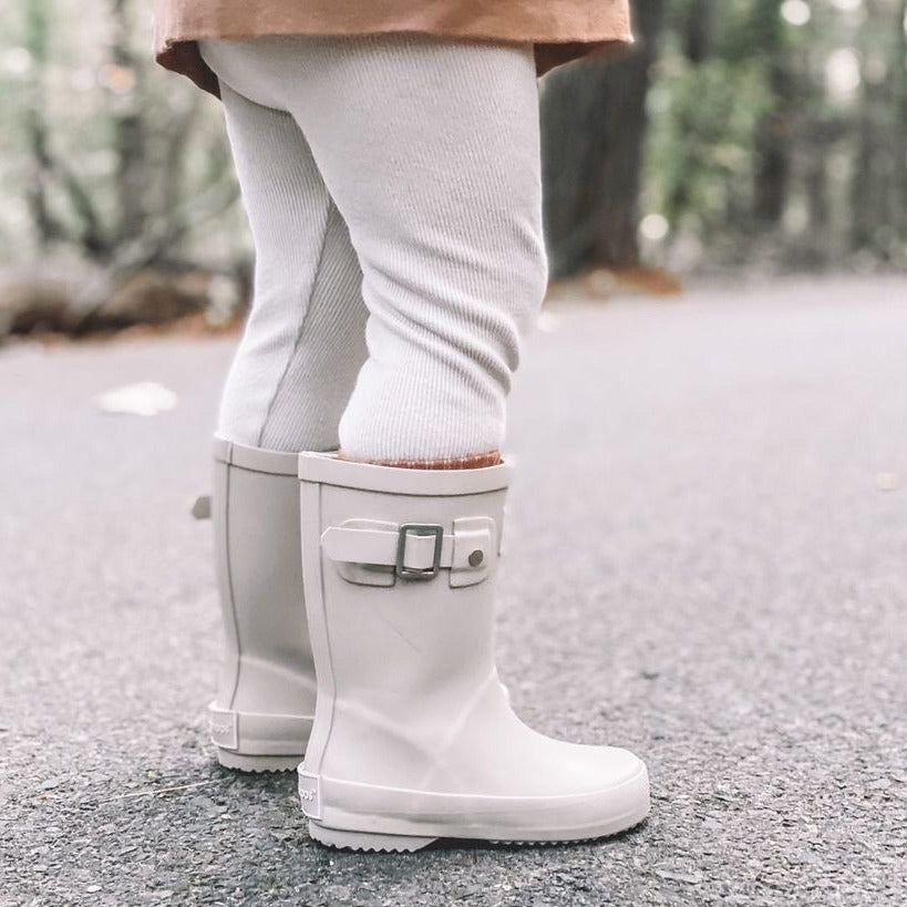 Toddler Rain Boots in Cream - Captain Peabody