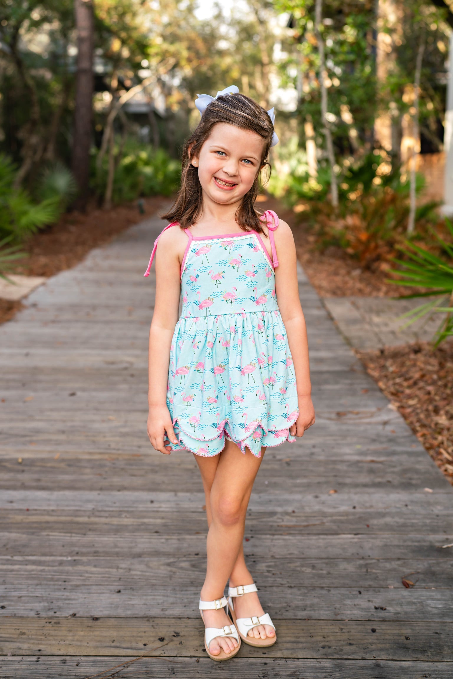 Pink Paradise Scallop Tunic Set