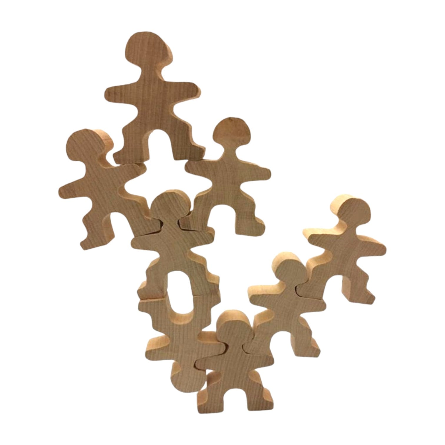 32 Pcs Wooden Little Balancing People Stacking Set