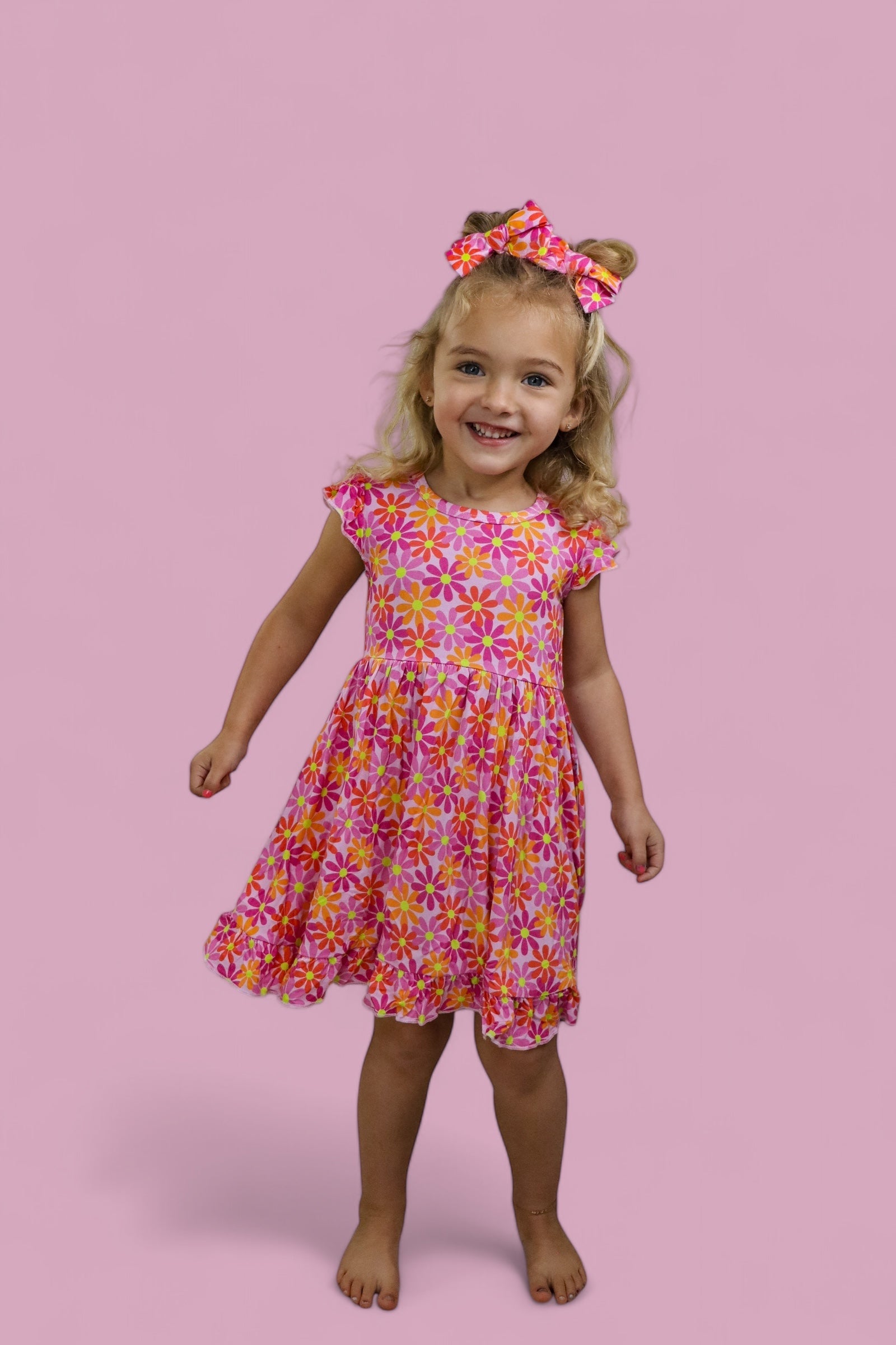 Petal Power Dream Cap Sleeve Ruffle Dress