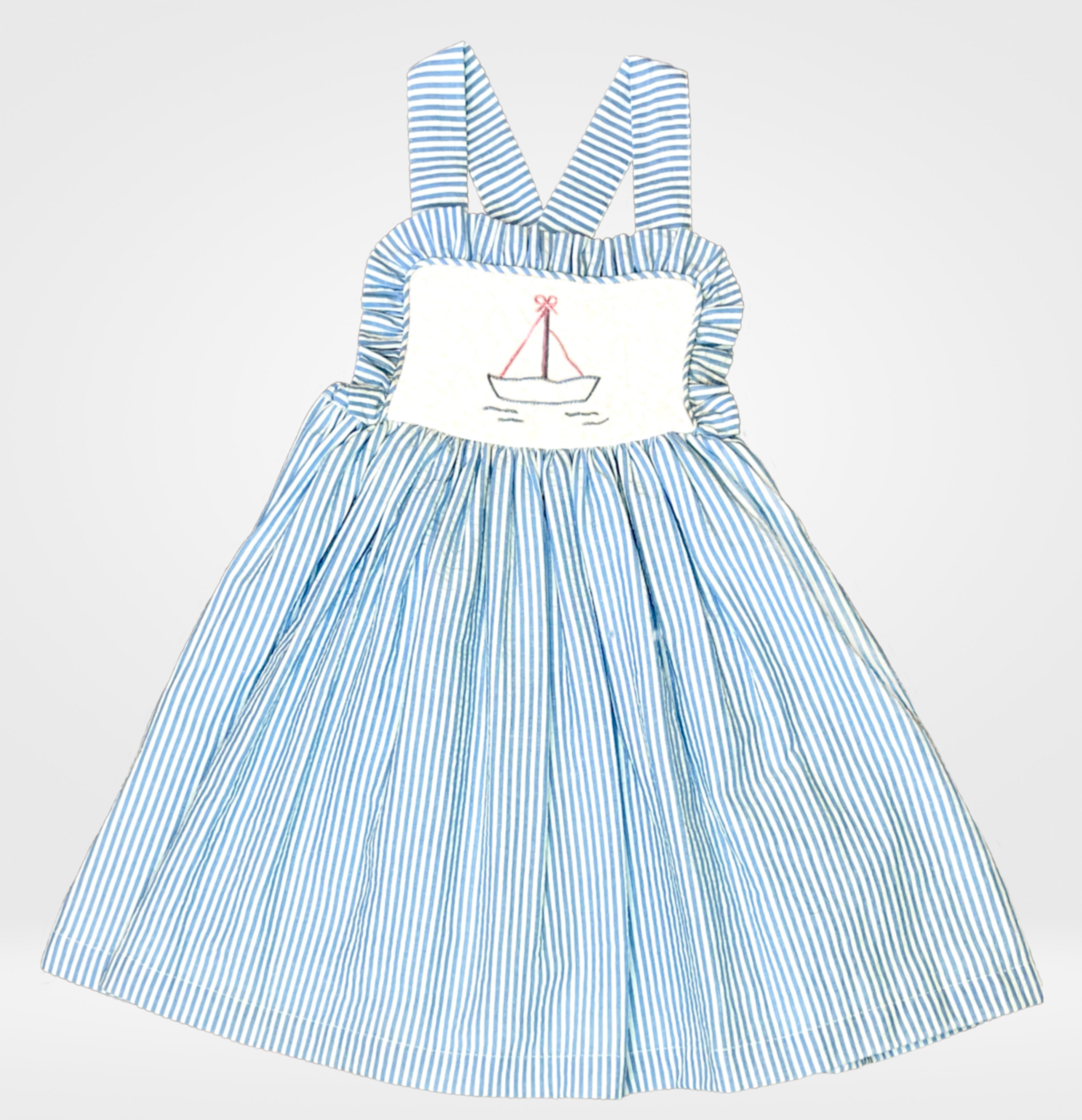 Seersucker Sailboat Dress