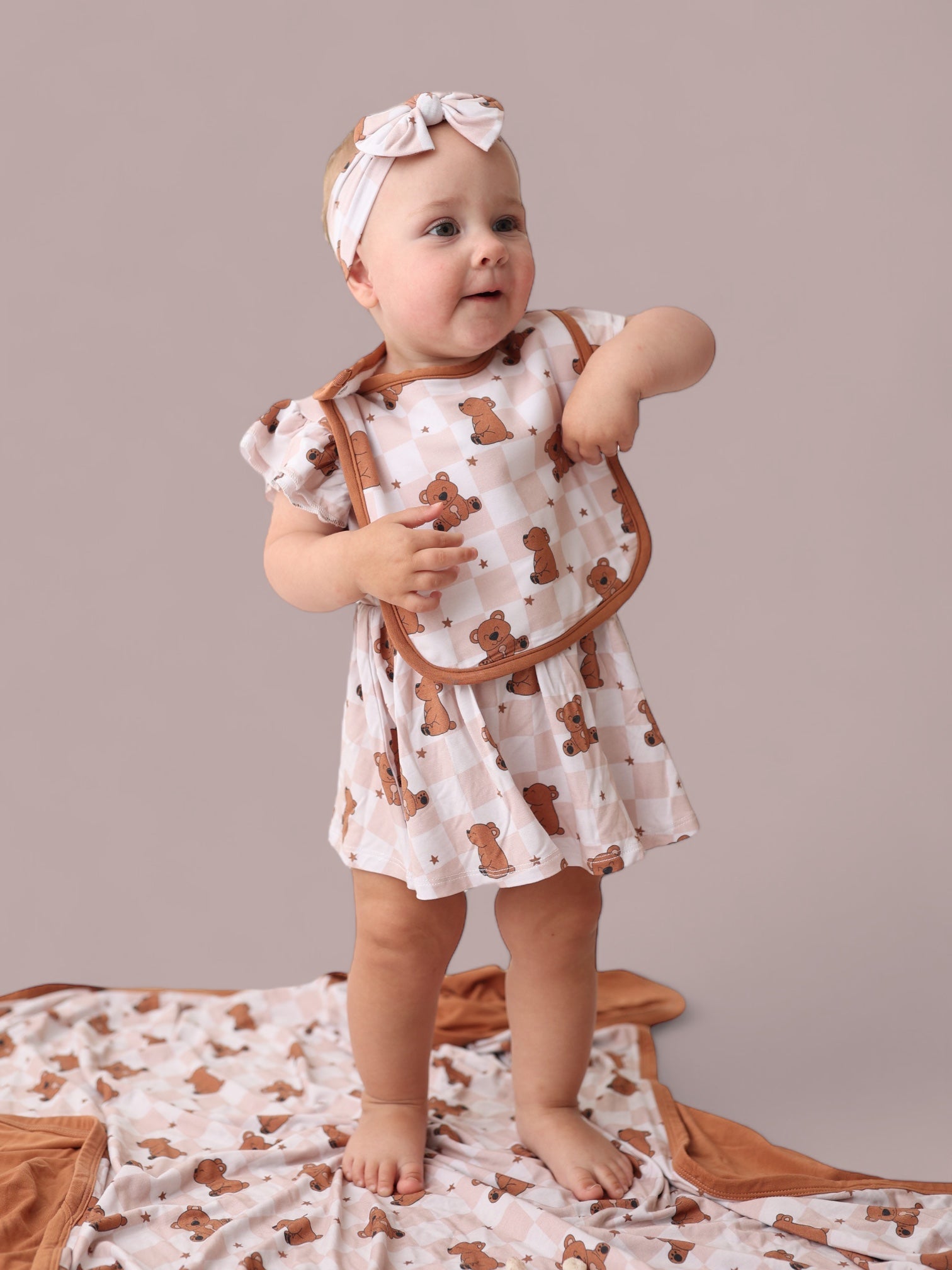 Cozy Bear Dream Cap Sleeve Bodysuit Dress