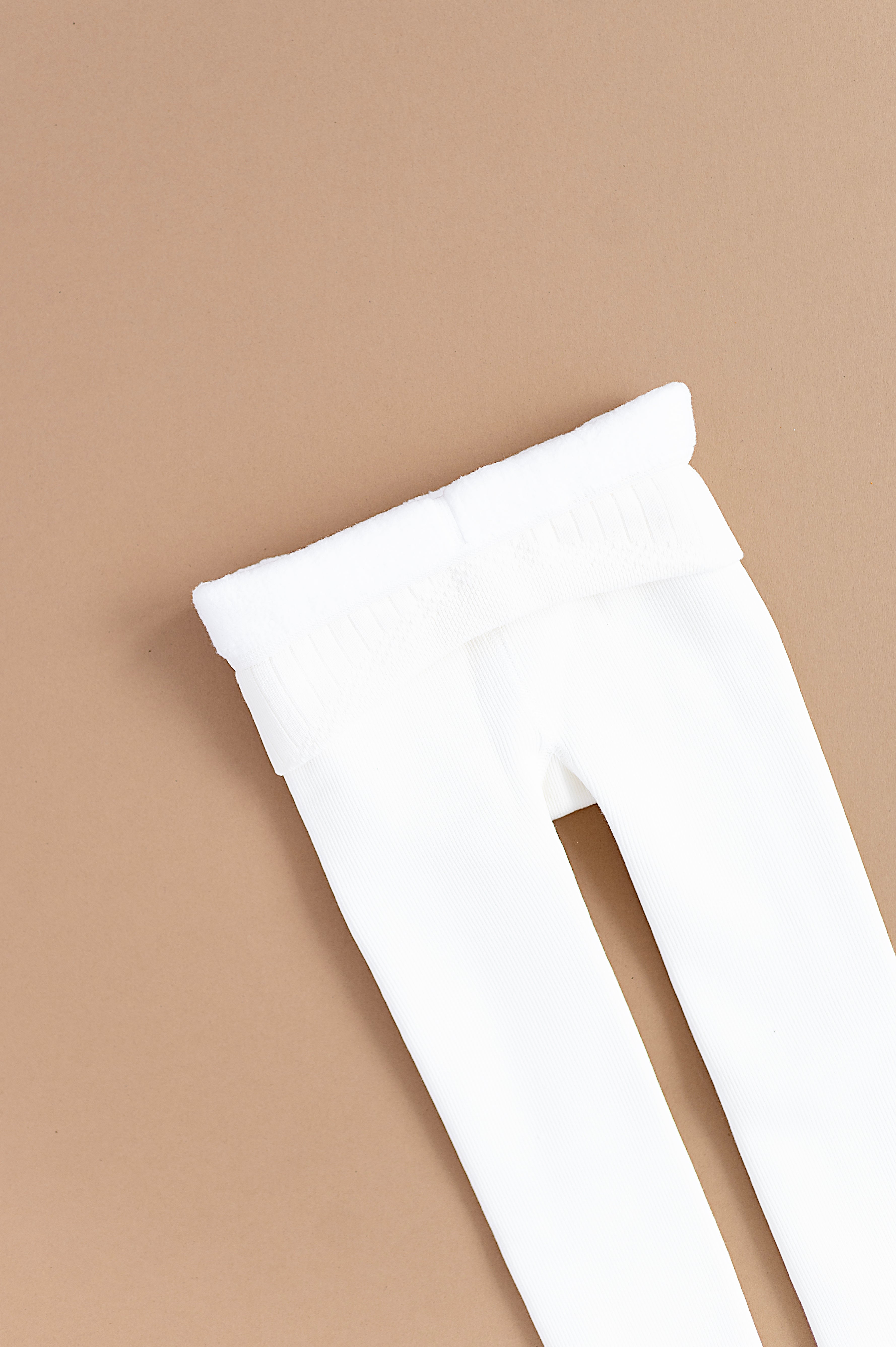 White | Plush Lined Tights