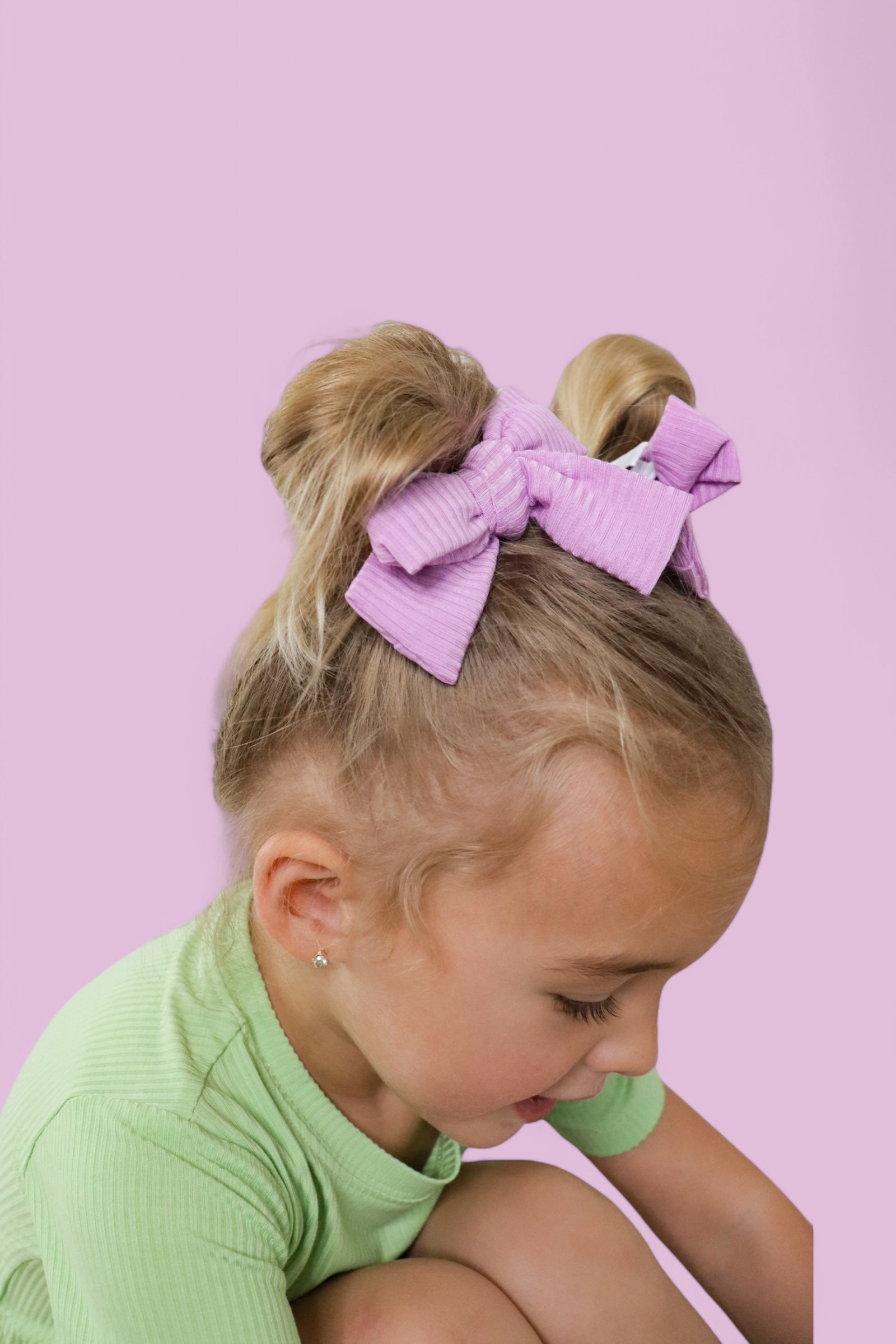 Forever Lilac Rib Dream Bow Hair Clips