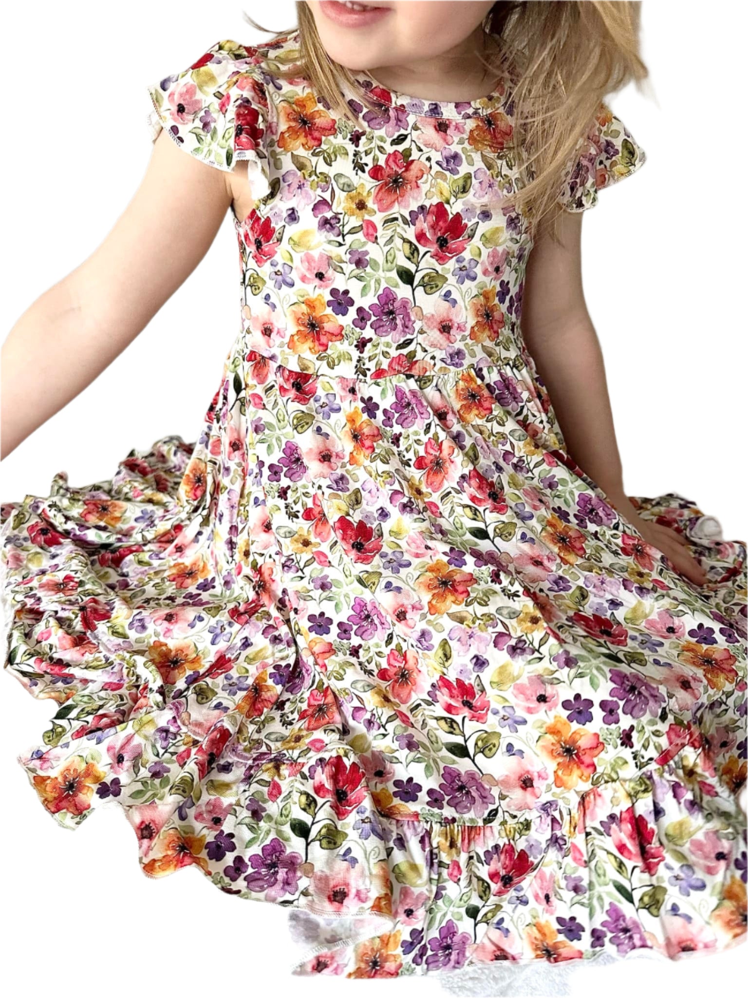 Watercolor Floral Twirl