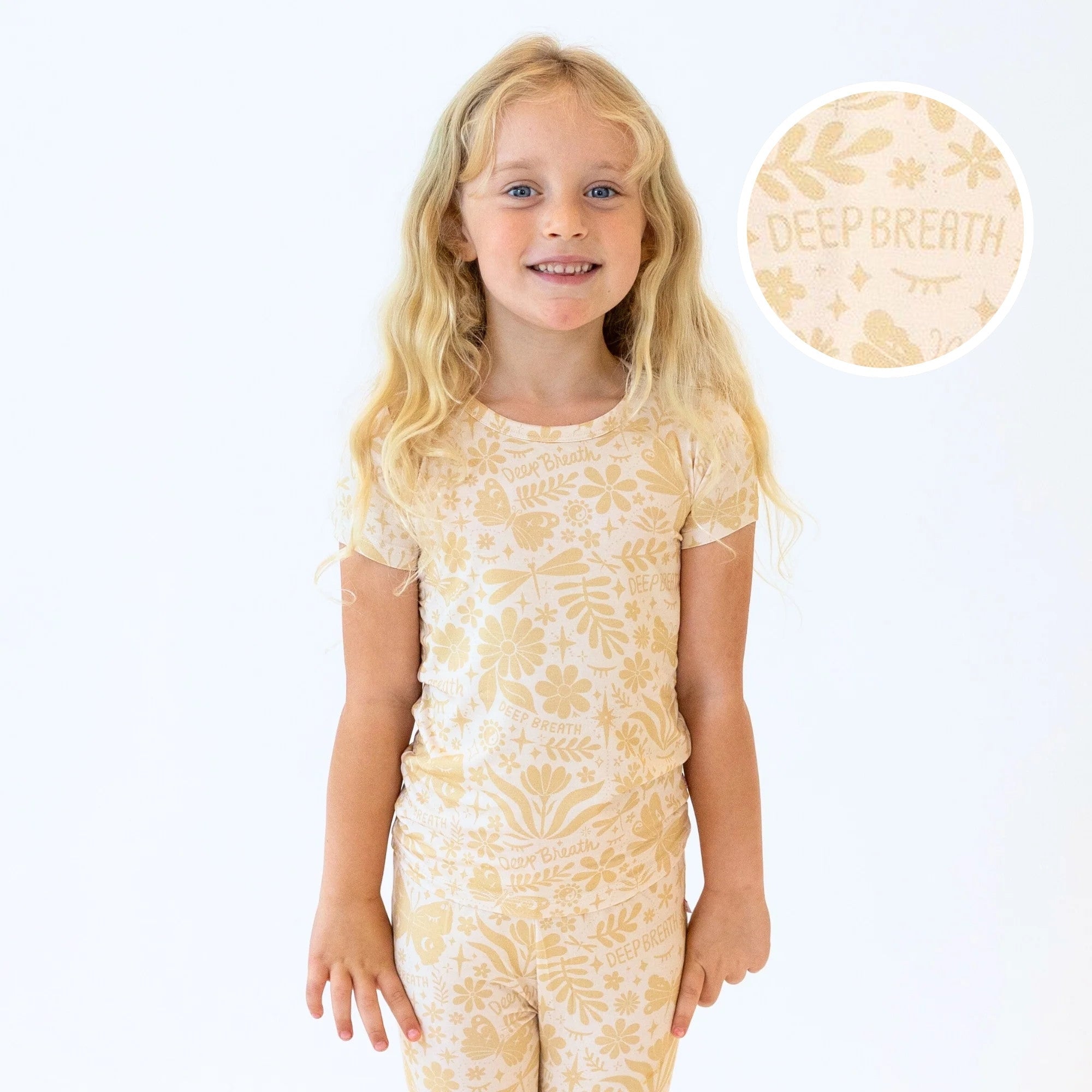 The Second-skin 2-piece Short Sleeve Pajama | Om Baby (beige)