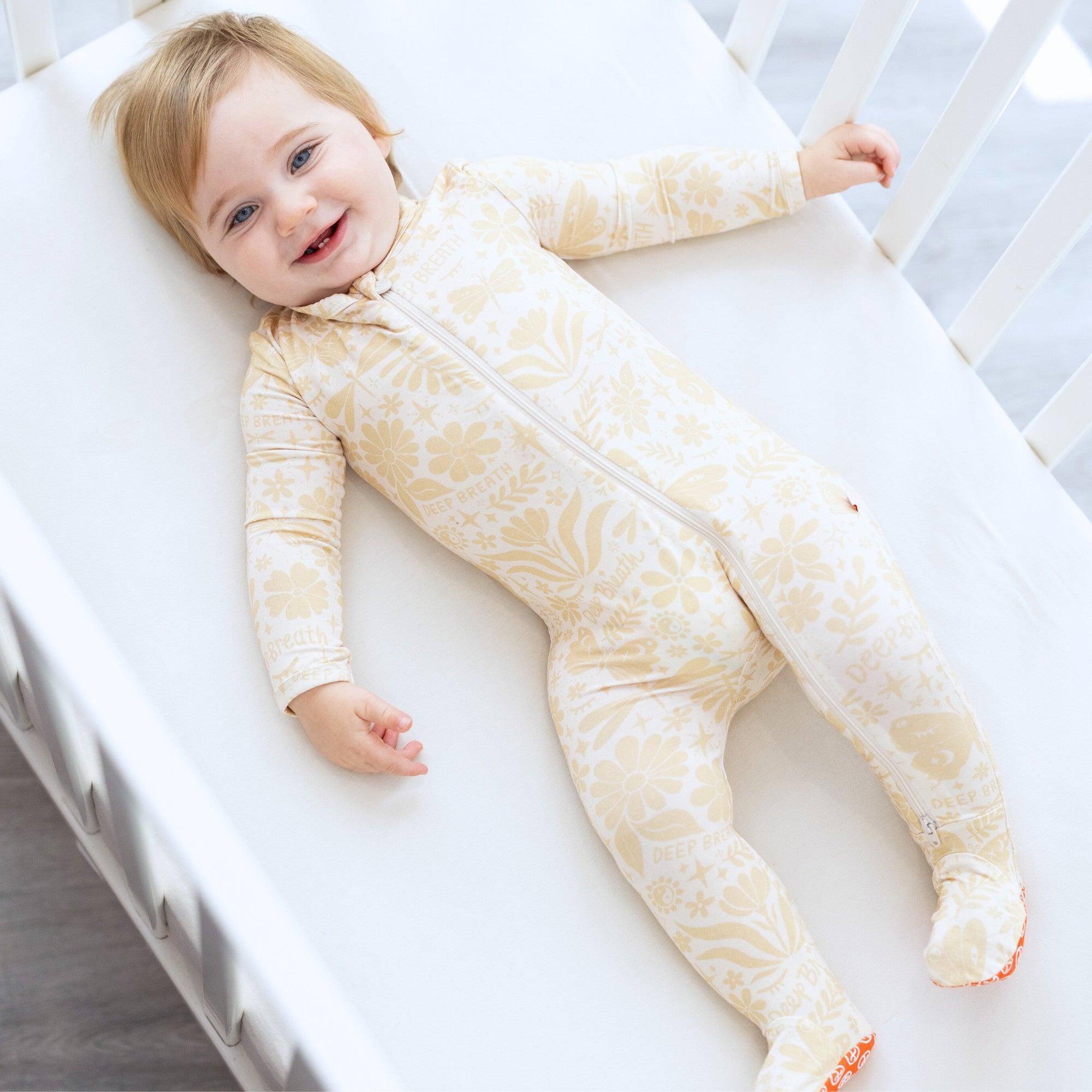 The Second-skin Footie | Om Baby (beige) | "deep Breath"