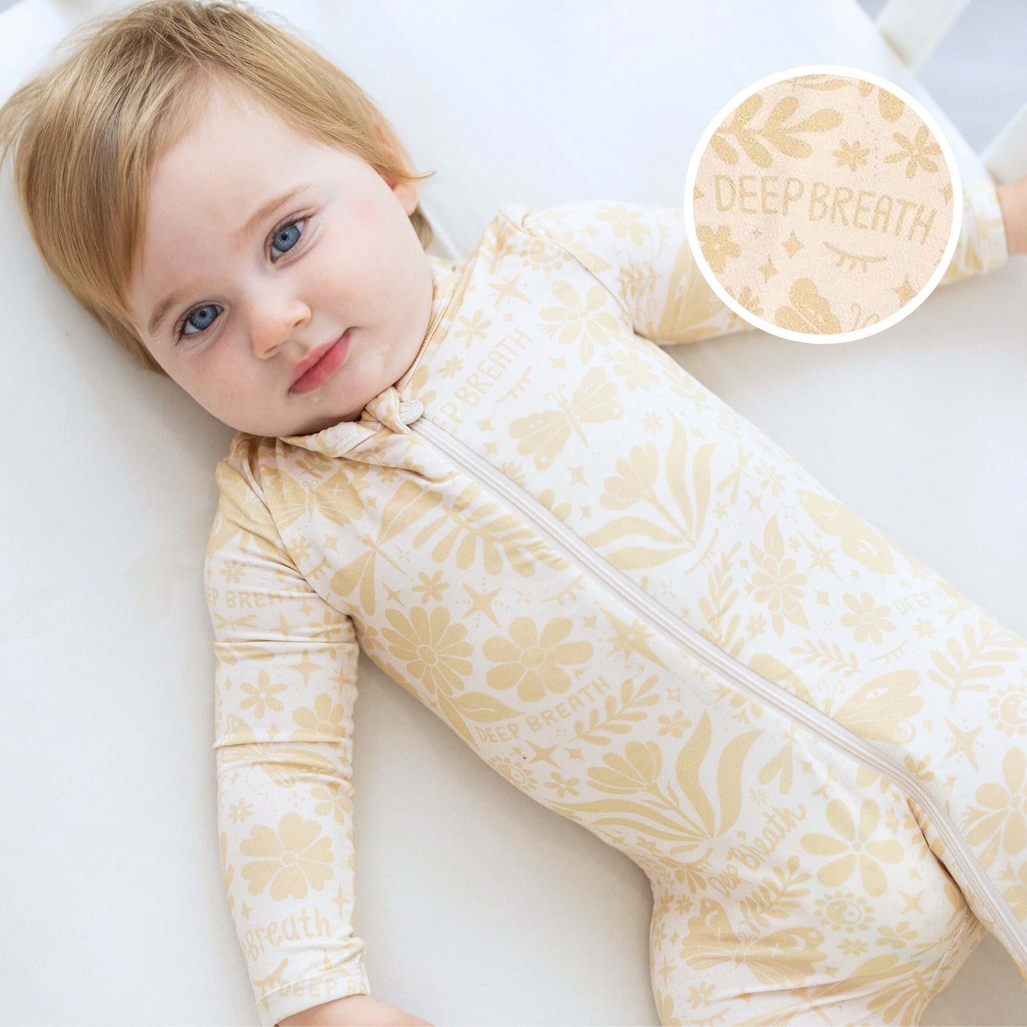 The Second-skin Footie | Om Baby (beige) | "deep Breath"