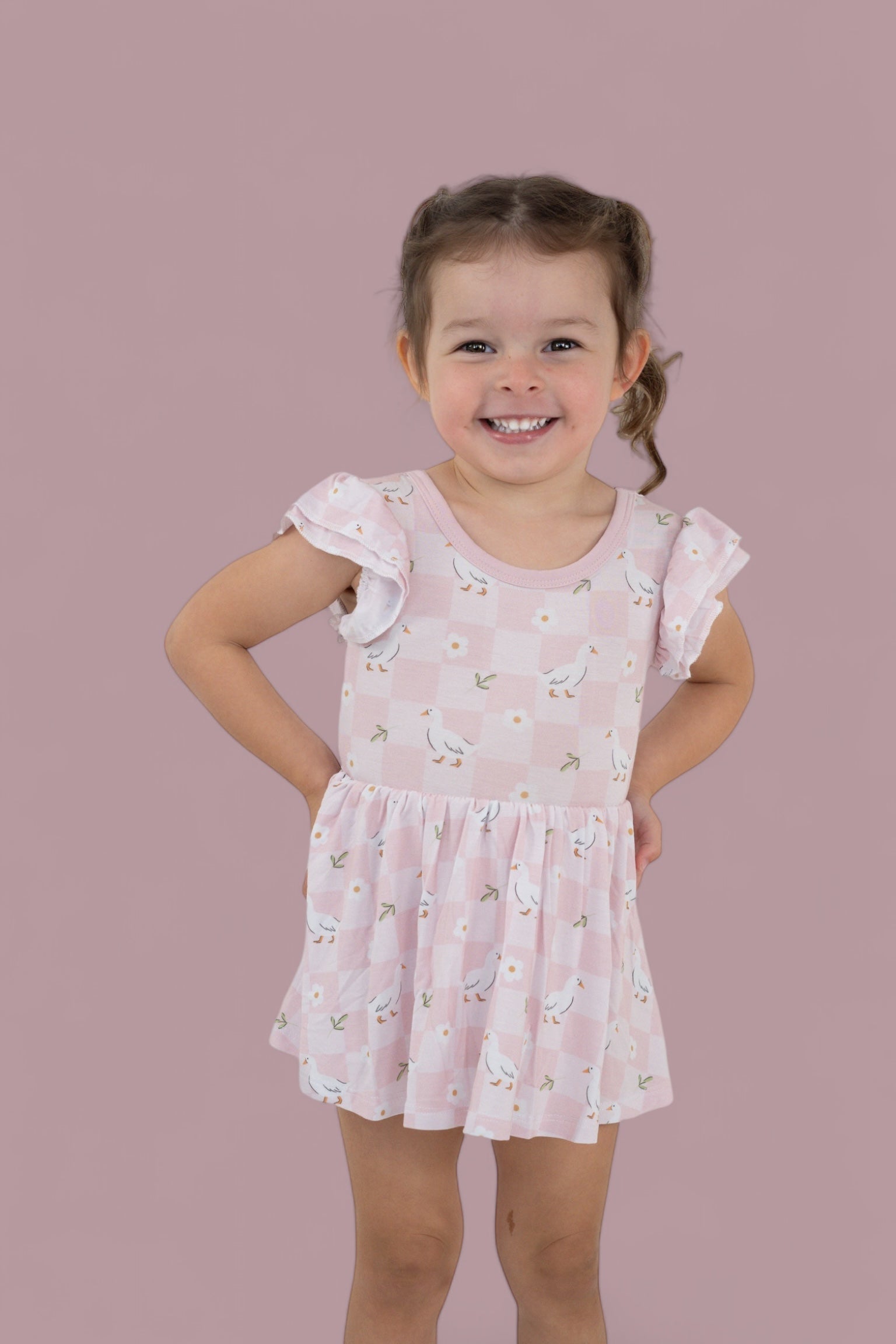 Exclusive Ducks And Daisies Dream Cap Sleeve Bodysuit Dress