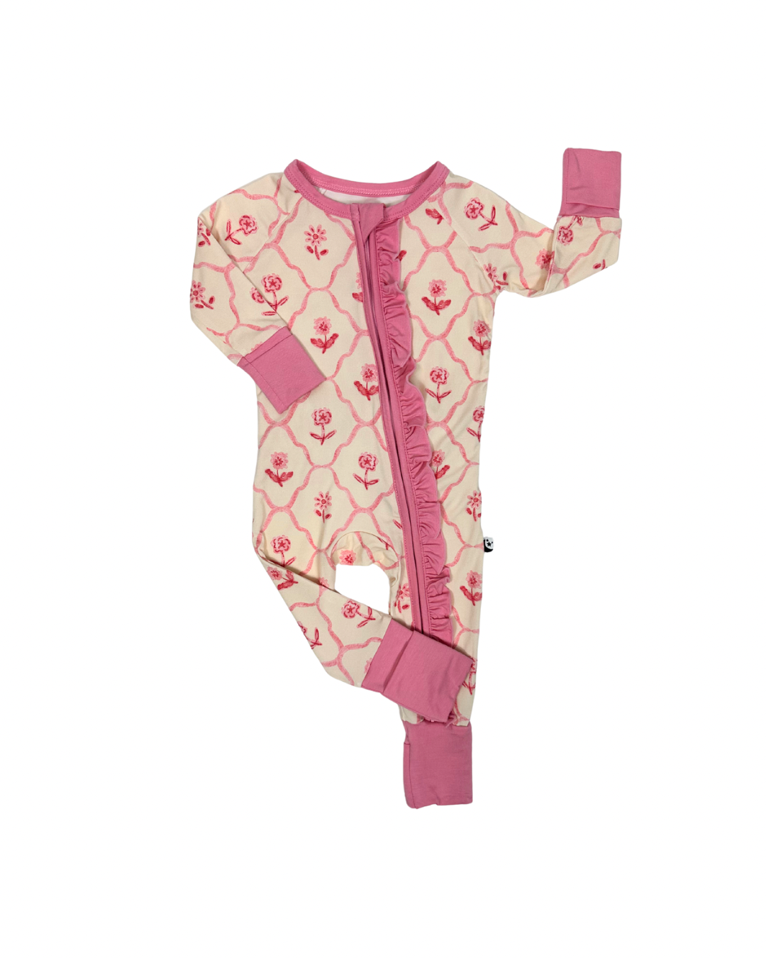 Blush & Bloom - Zipper Footie Pajamas
