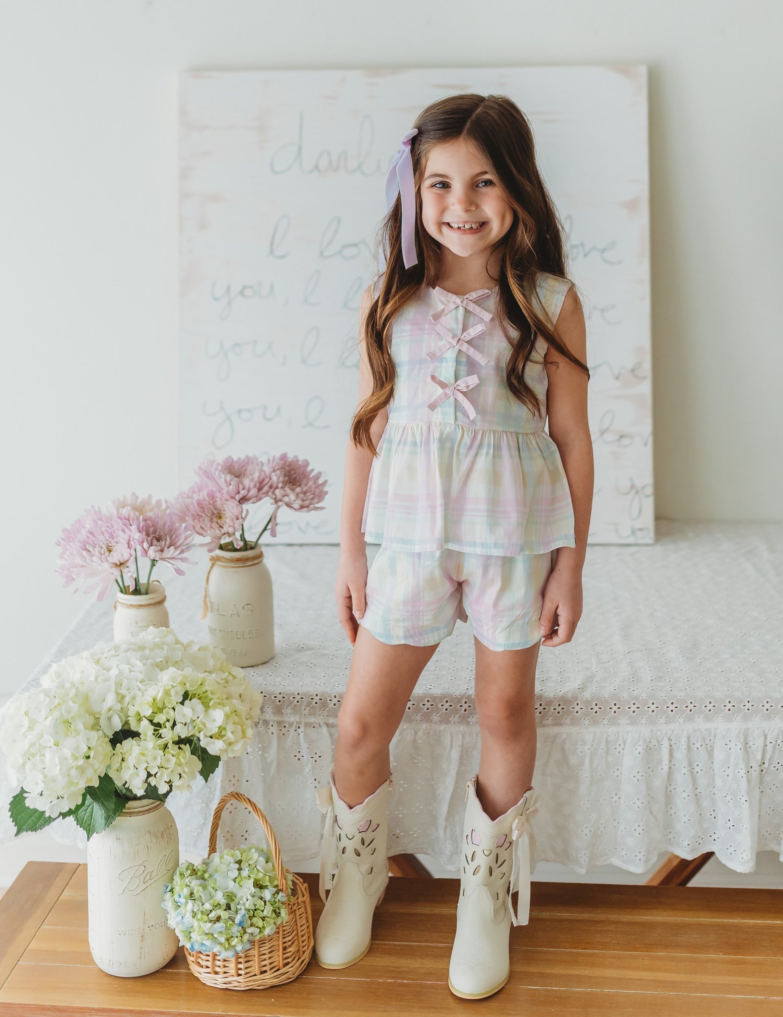 Taffy Plaid Shorts Set