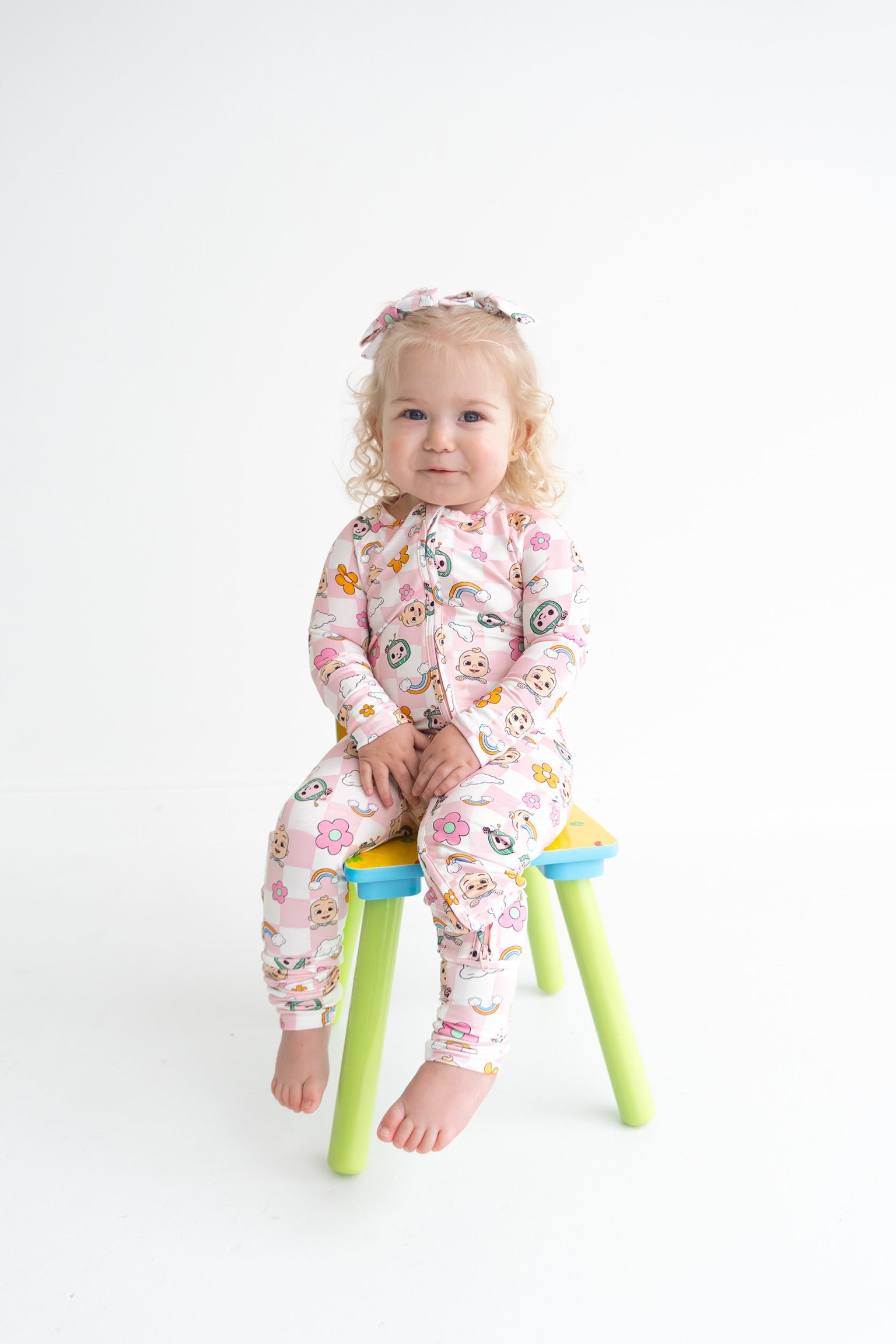 Dream Big Little Co X Cocomelon Jj Rainbow Checkers Dream Romper