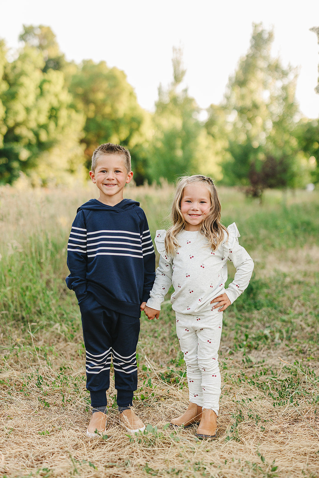 Cherry Ruffle French Terry Set