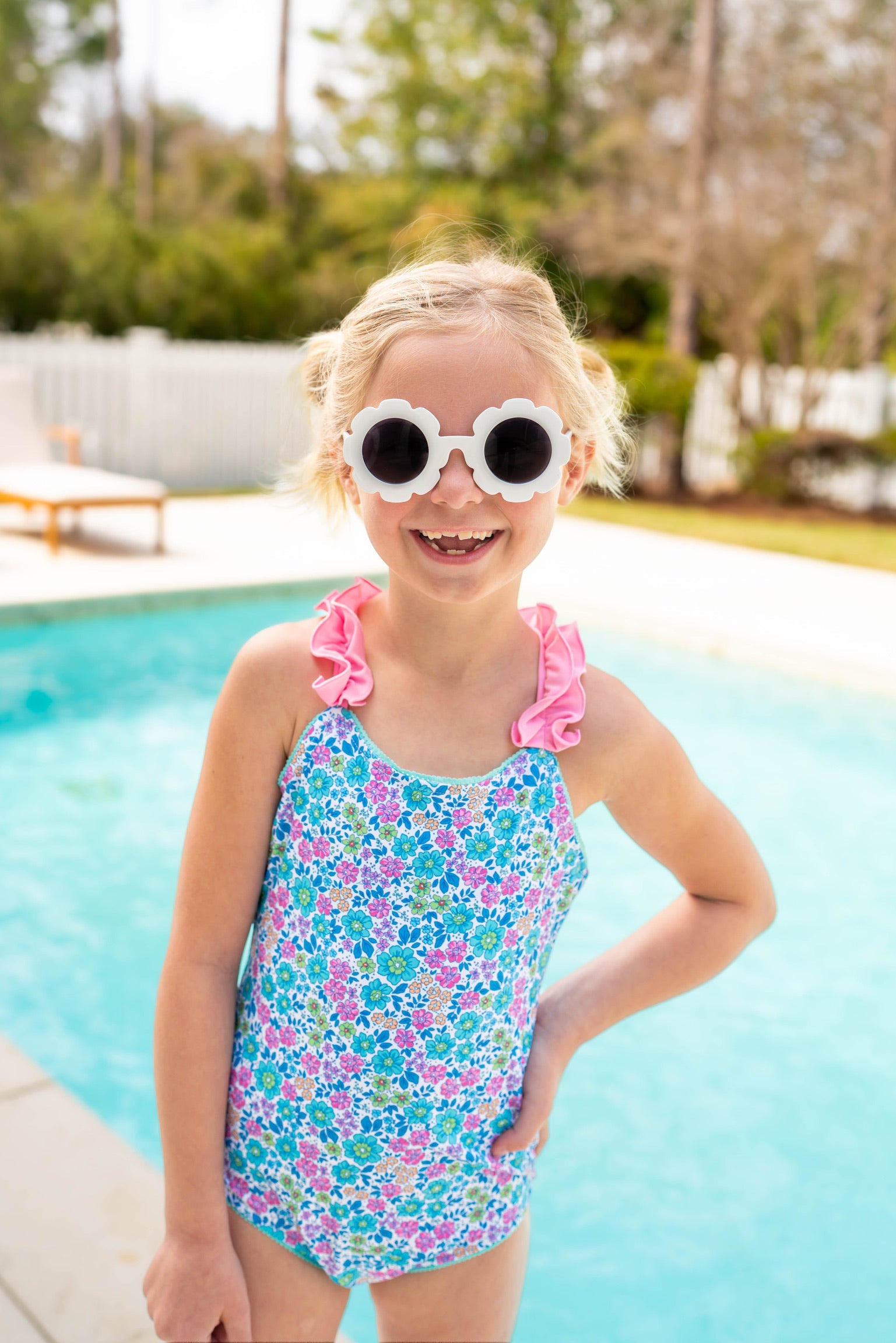 Retro Floral Ruffle Strap One Piece