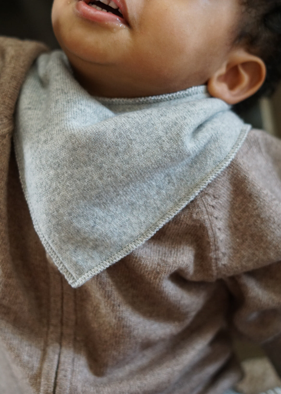 Cashmere Triangle Bib Scarf | Gray Melange