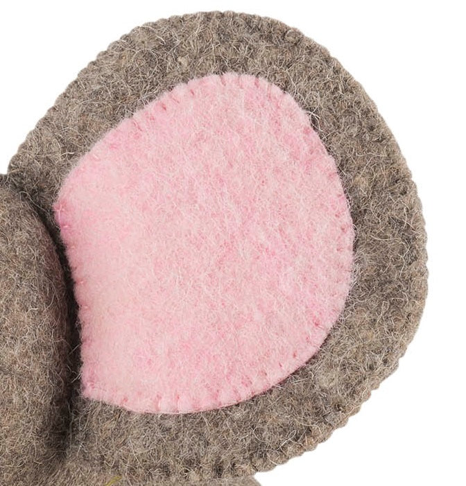 Pink Elephant Door Stop In Hand Felted Wool