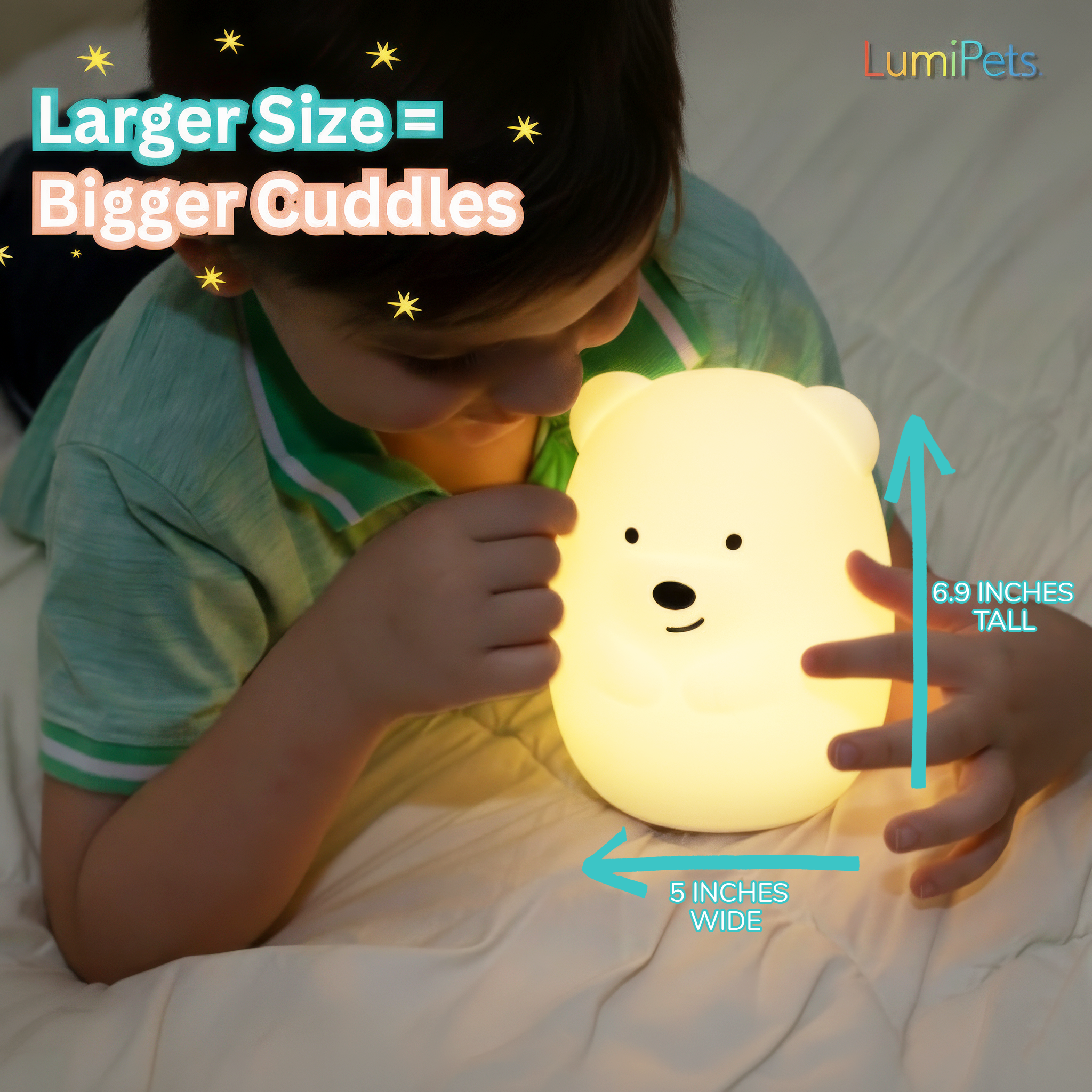 Lumipets® Benny The Bear- Children's Touch Night Light