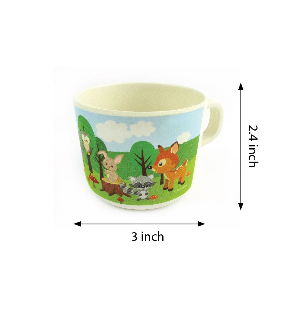 Tinymills 5-piece Eco-friendly Plant Fiber Dinnerware Set With Woodland Animal Design