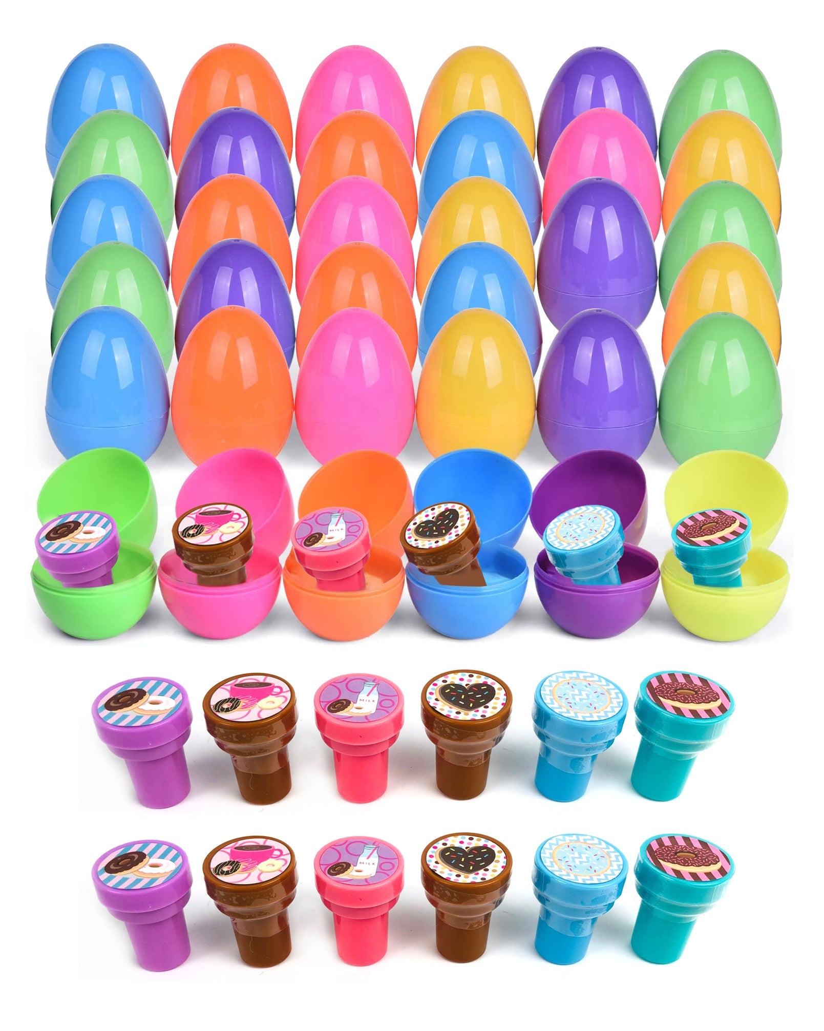 Easter Eggs With Donut Stampers- 36 Pack